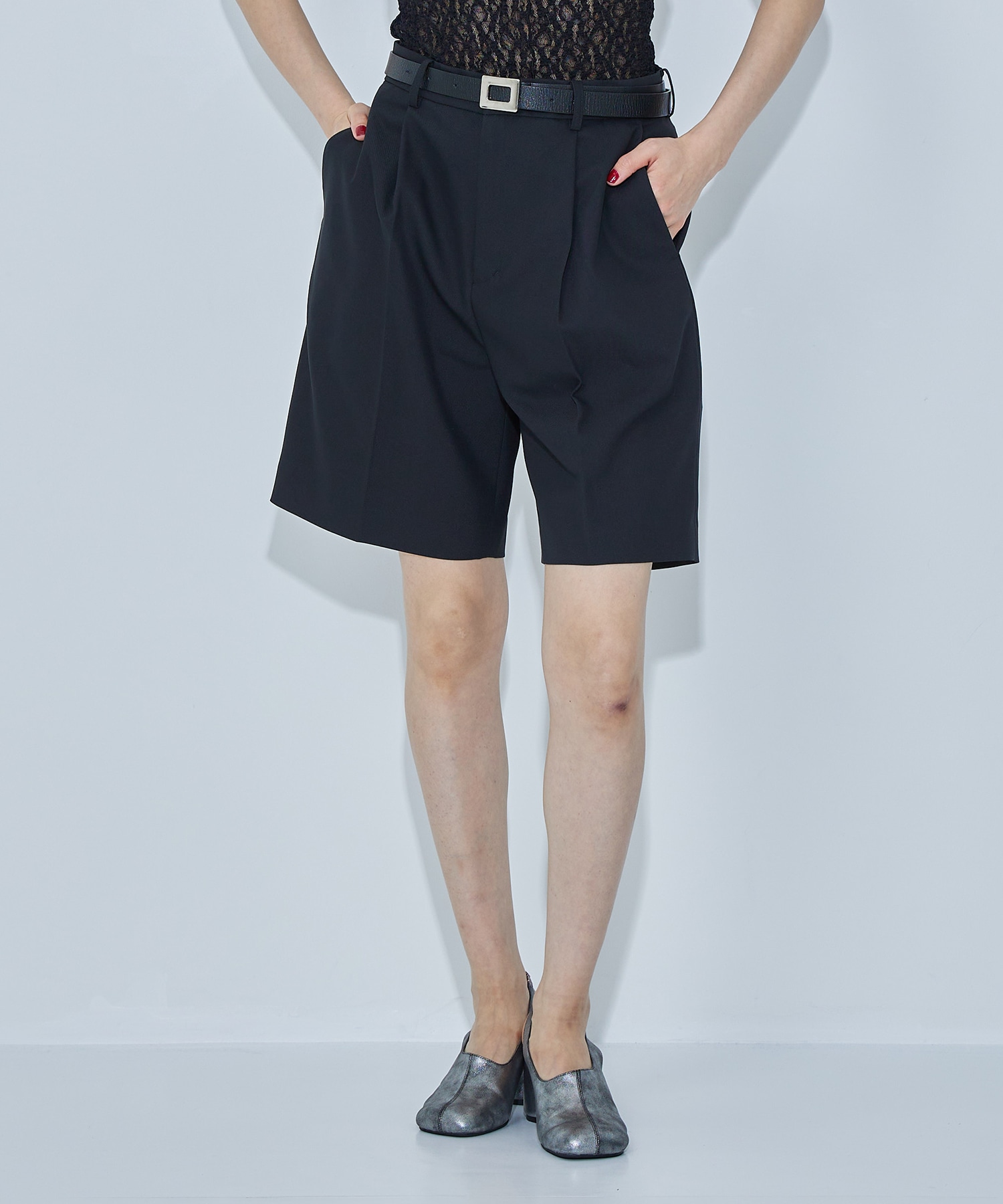 Tailored Half Pants(2 BLACK): STUDIOUS: WOMENS｜ STUDIOUS ONLINE