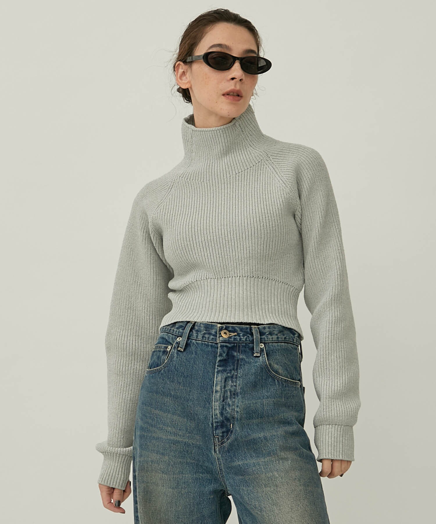 Cropped Chanky Knit Top