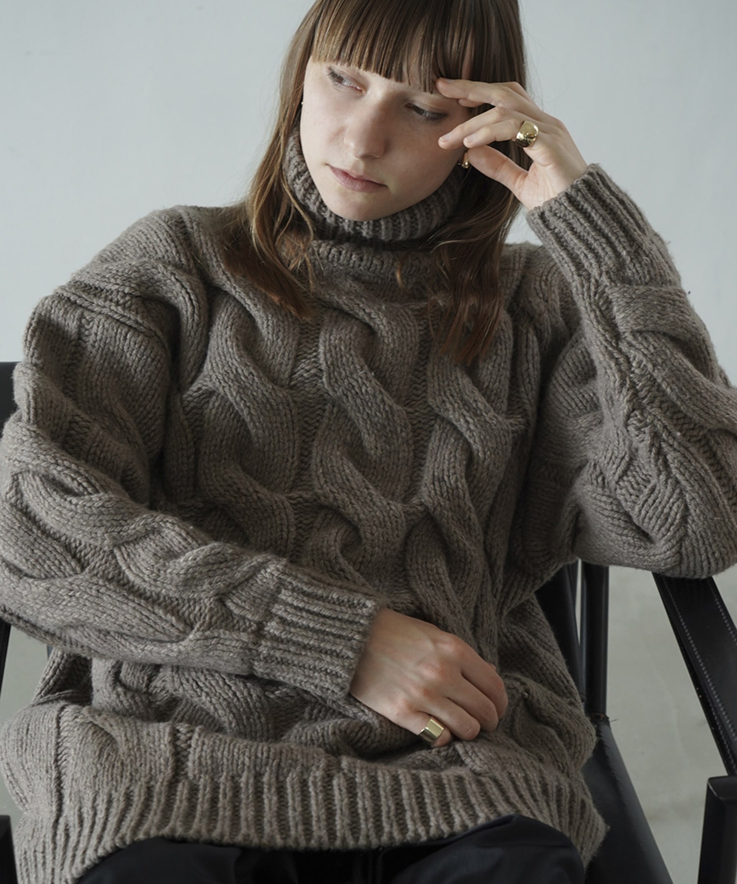 BIG CABLE OVER HAND KNIT TOPS