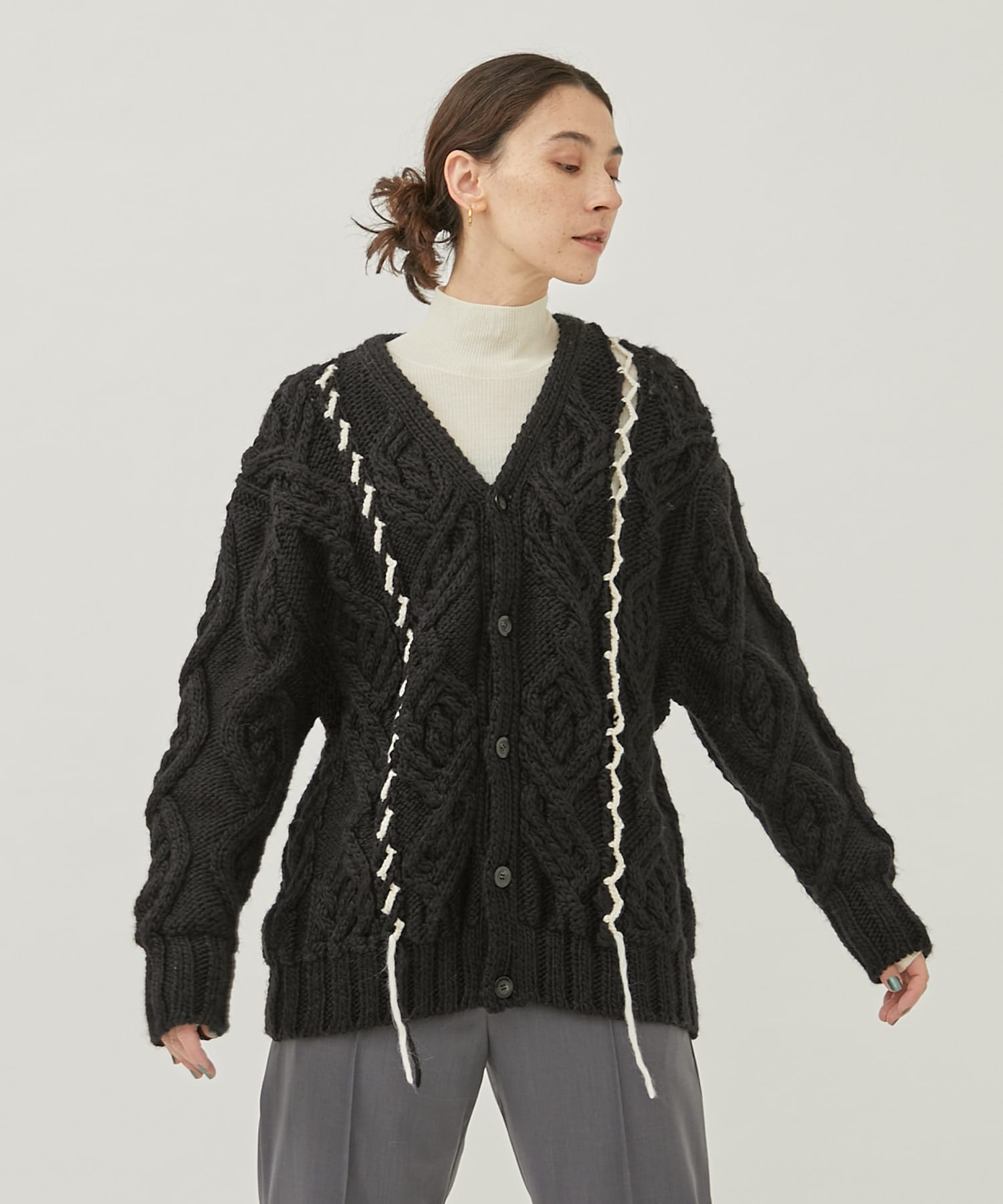 Deformtion Cable Knit Cardigan