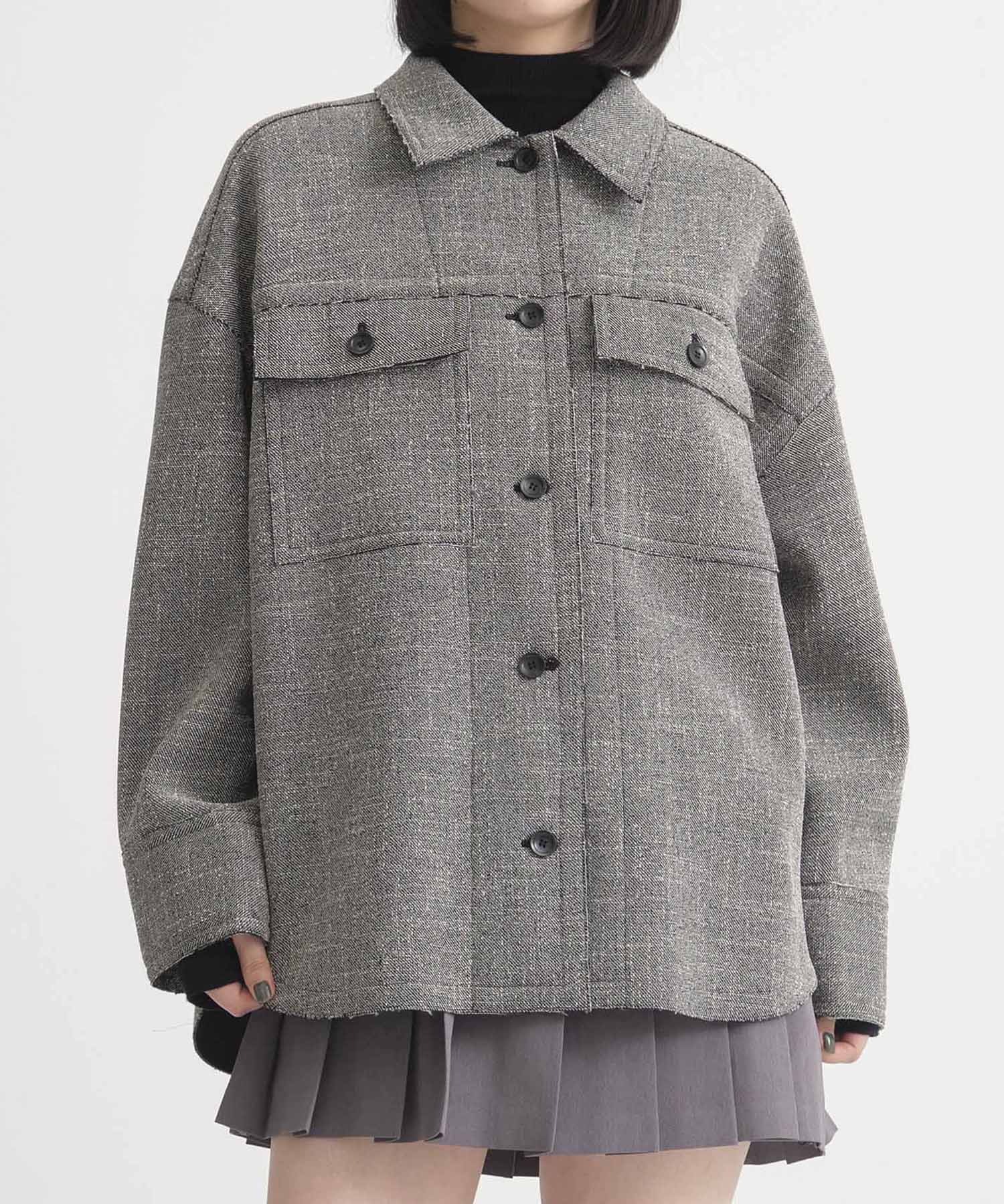 Bonding Tweed Shirt Jacket