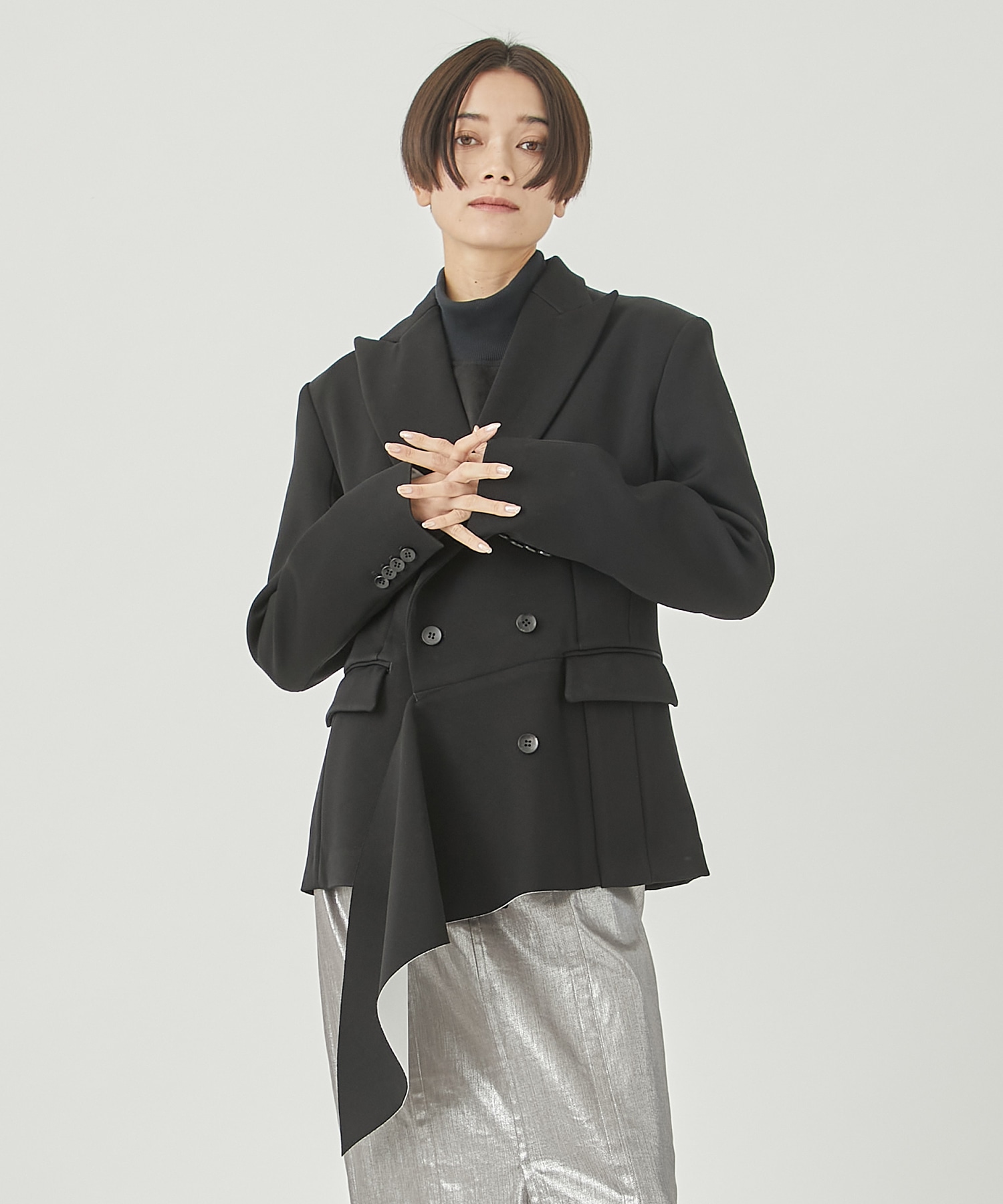 BONDING DRAPE JACKET(36 BLACK): CINOH: WOMENS｜ STUDIOUS ONLINE公式通販サイト