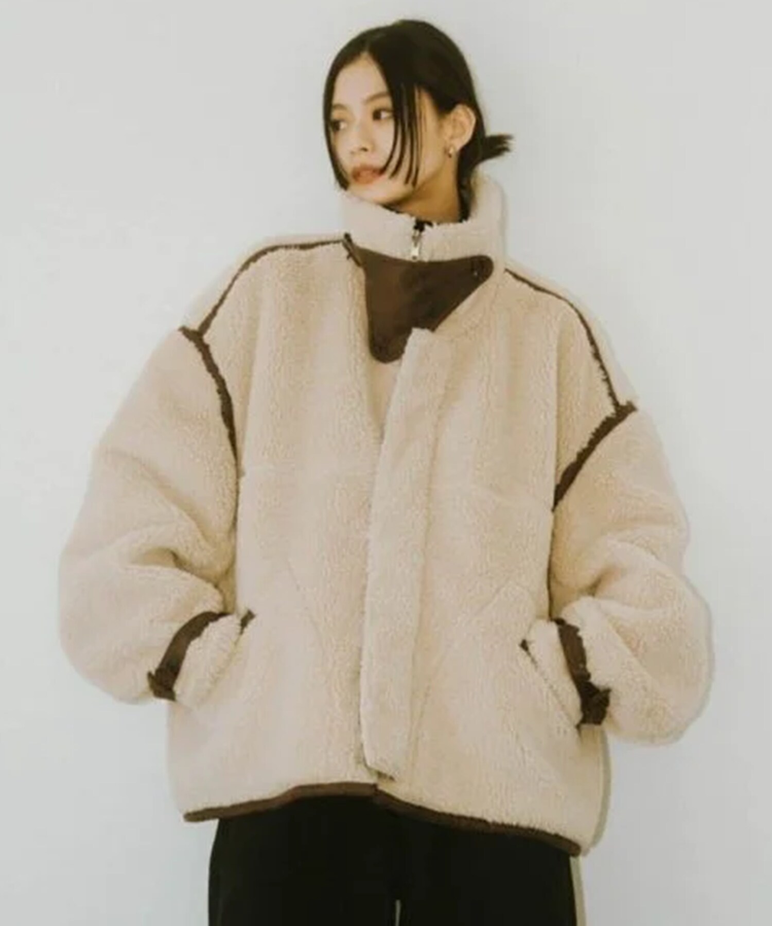 reversible mouton jacket