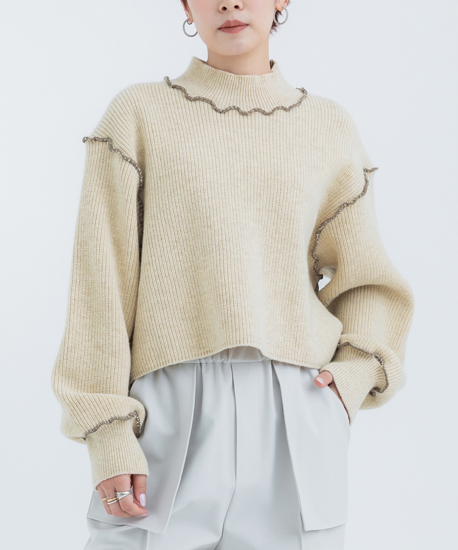 Bicolor Lockstitch Short Knit