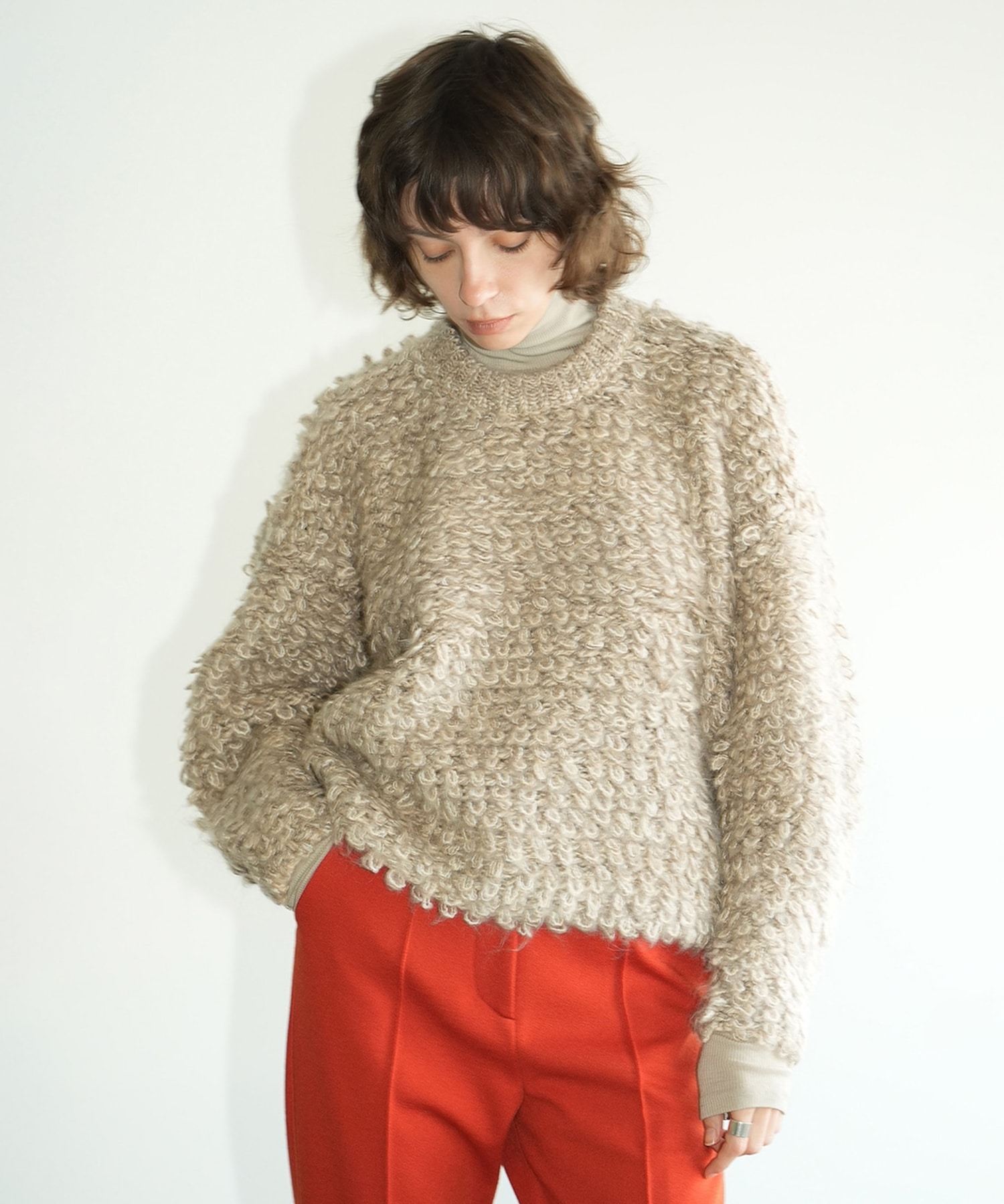 MIX LOOP MOHAIR KNIT TOPS