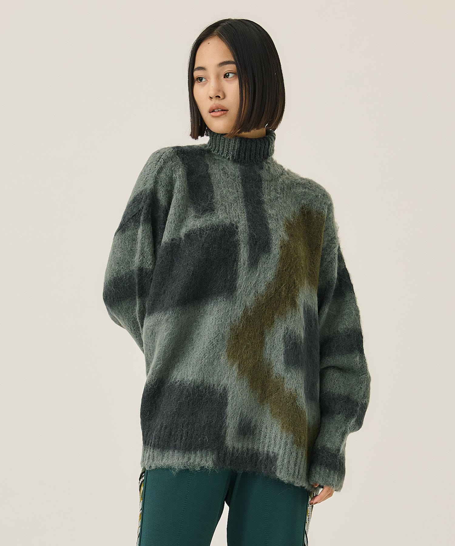 Origami Dyed Suri Alpaca Wool Knitted Pullover