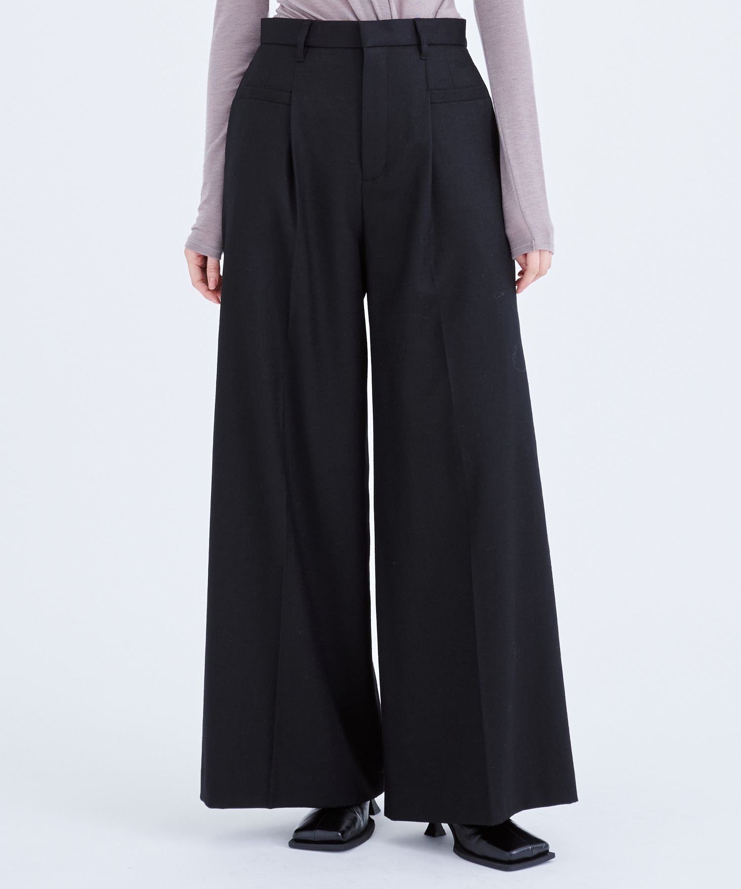 Terese wide tuck Pants BK