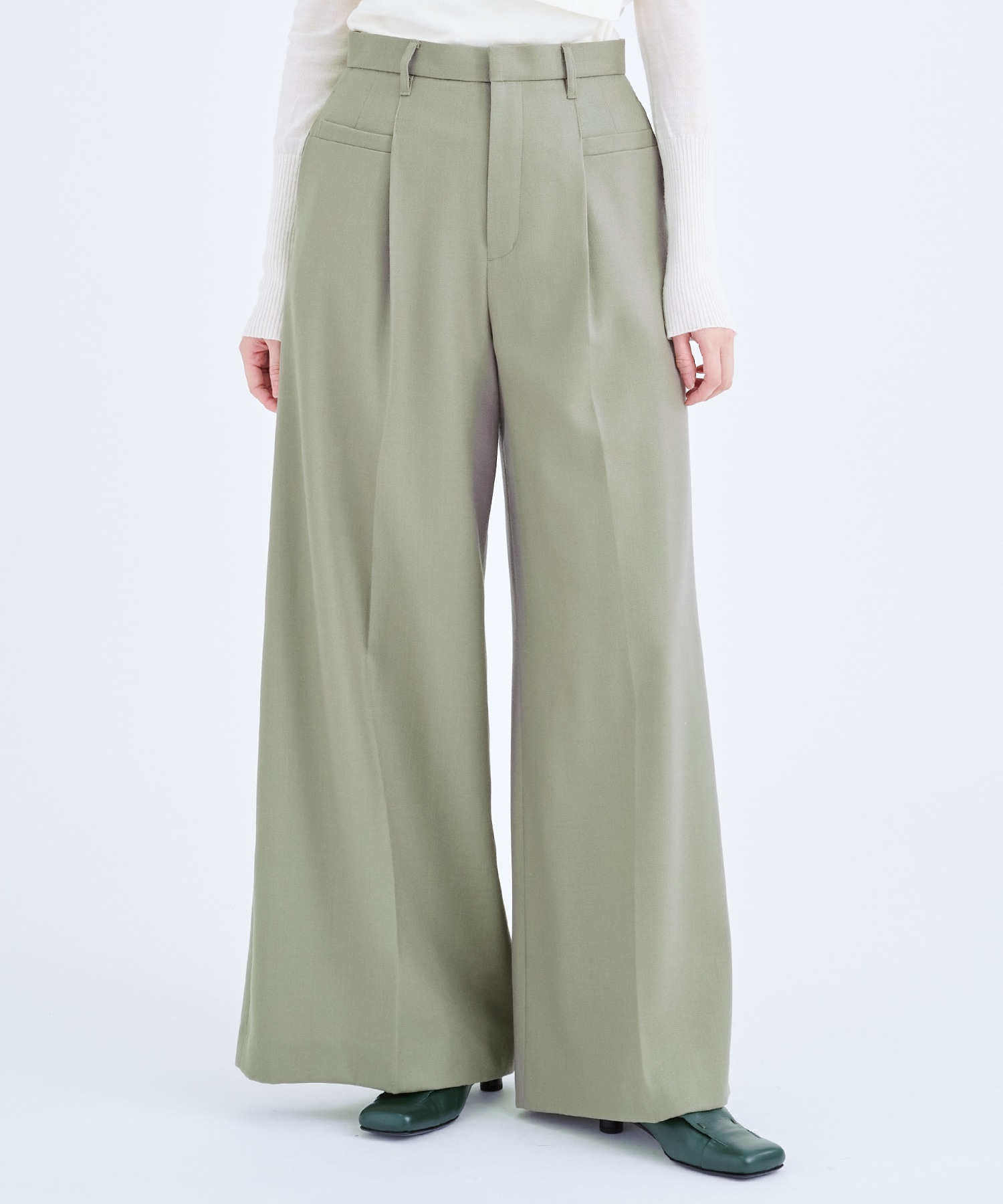 Terese wide tuck Pants KH