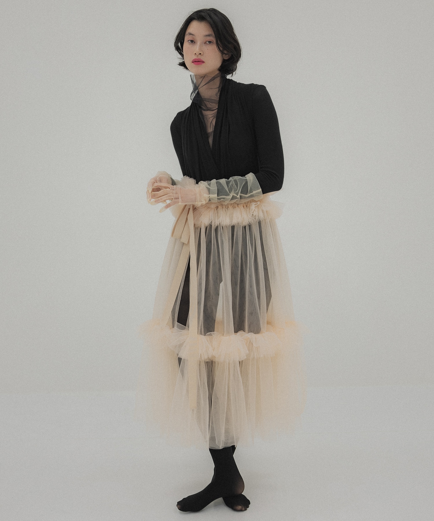 VIVIANO / ヴィヴィアーノ】Gathered Skirt-