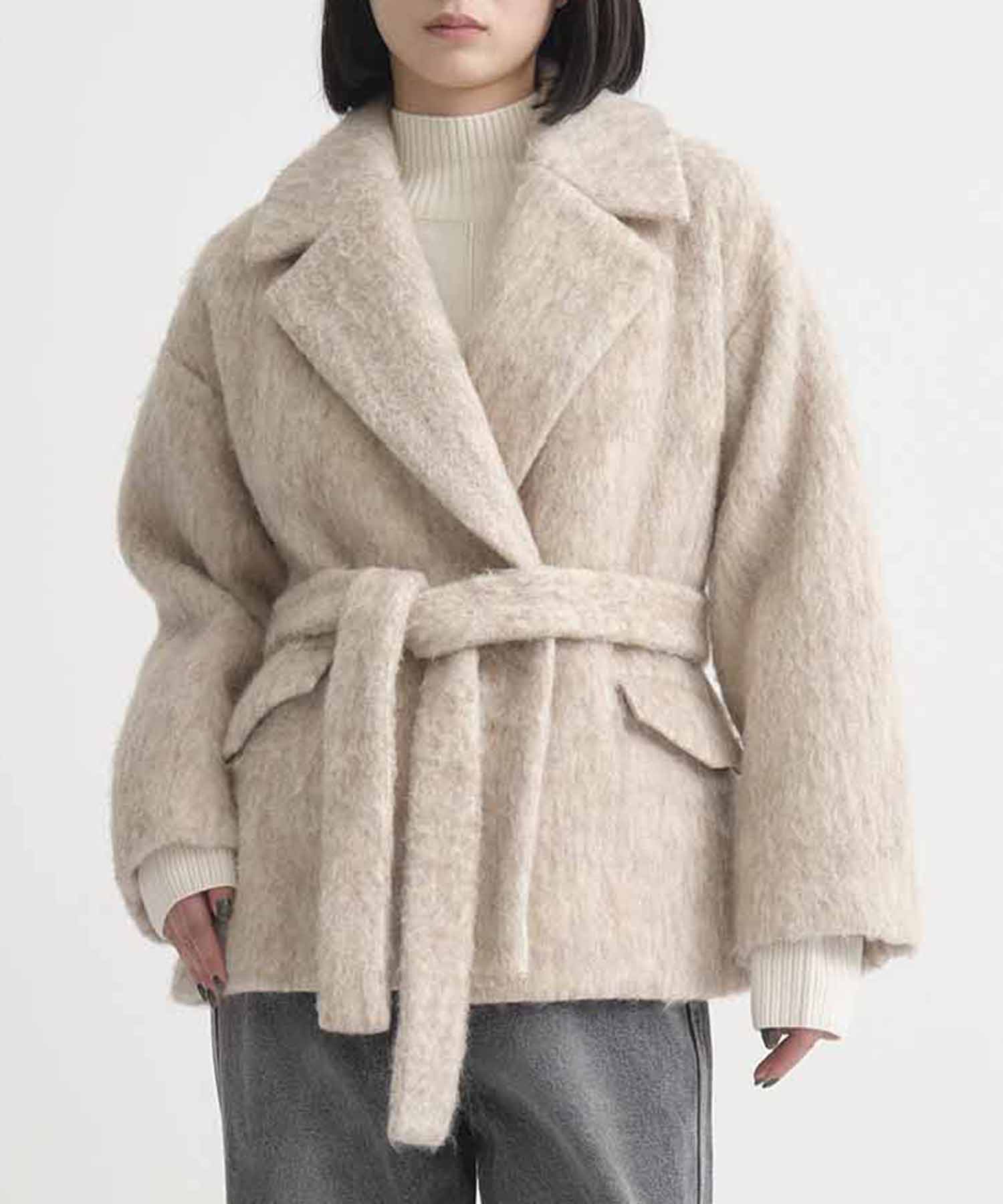 Oversized Waist Mark Half COAT