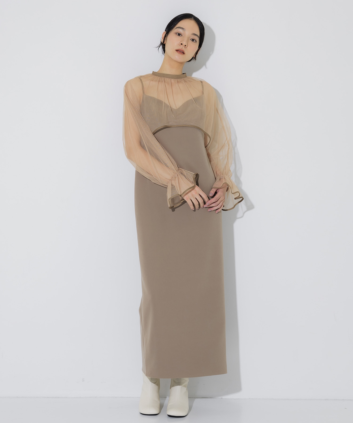 MANY WAY AIRY VEIL DRESS