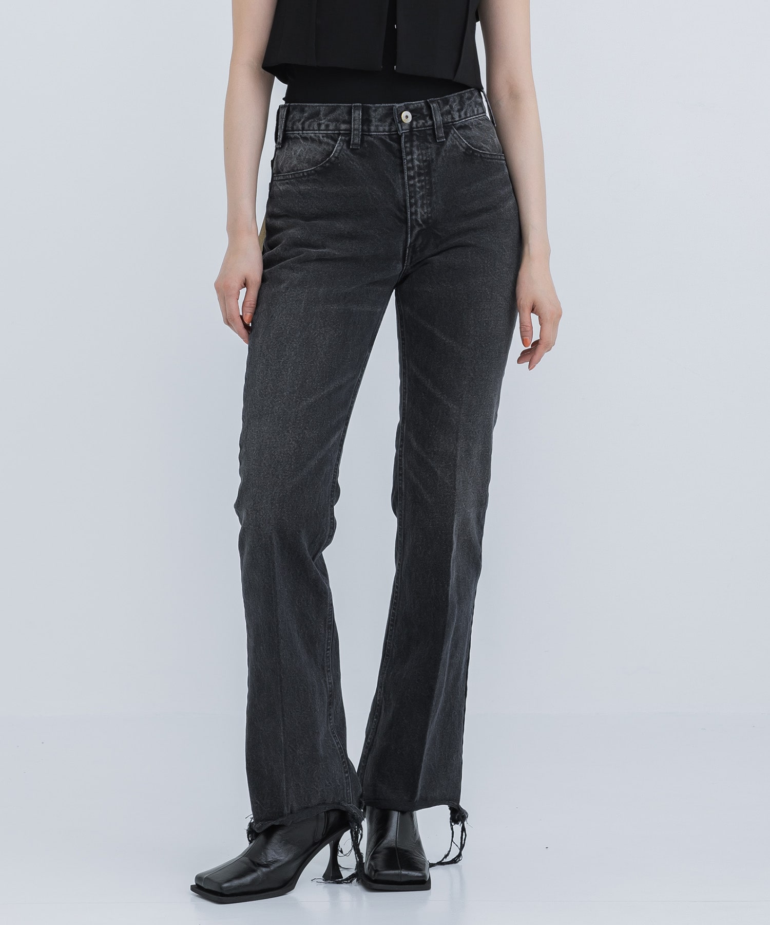 002 Flare Denim(24 BLACK): INSCRIRE: WOMENS｜ STUDIOUS ONLINE公式 