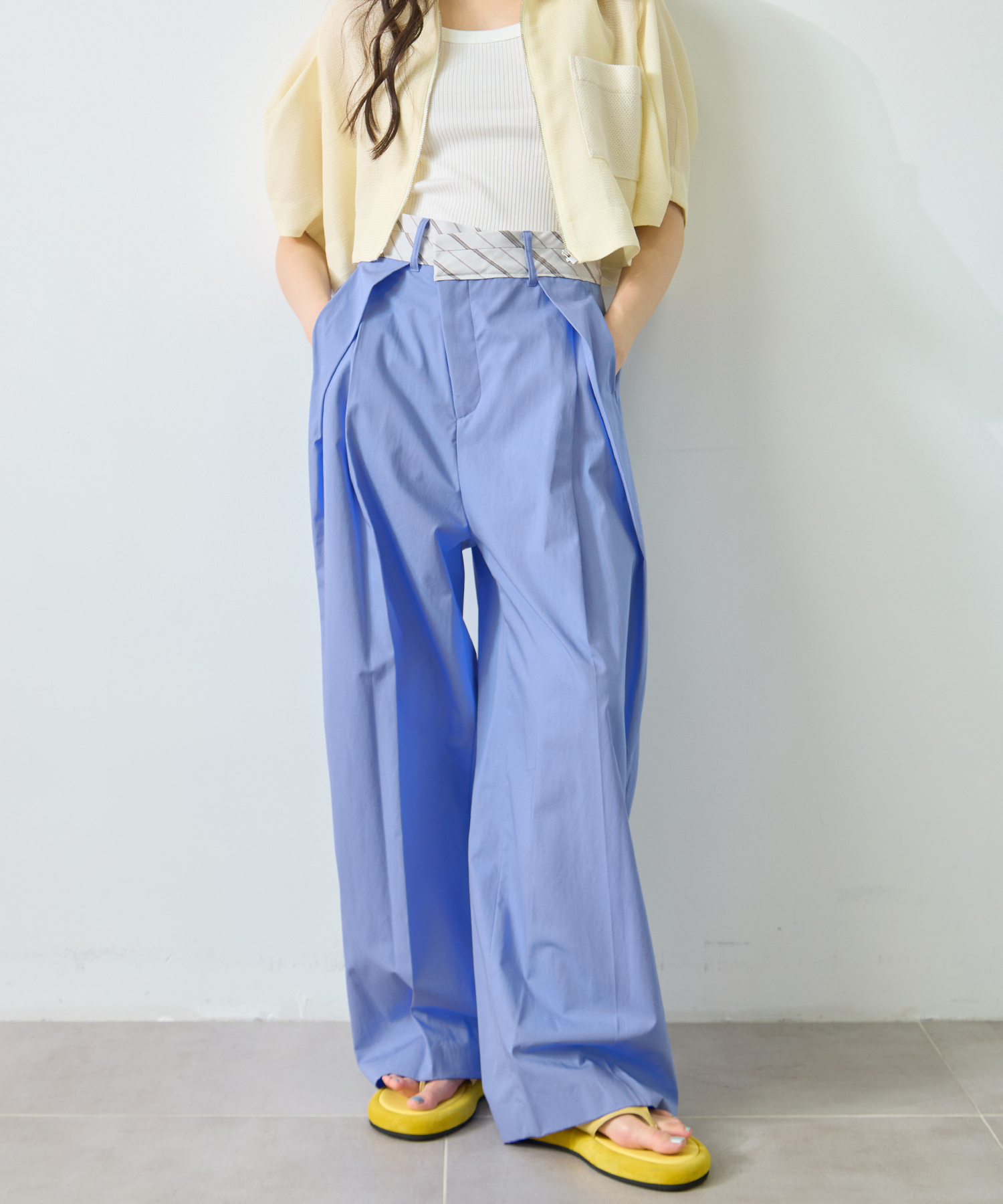 Cotton Tucked Trousers