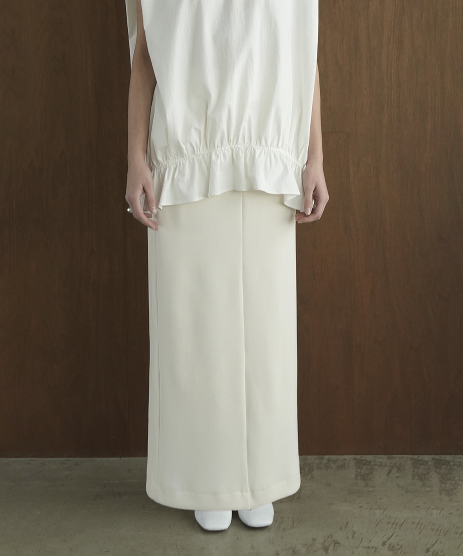RIB STRIPE STRAIGHT SKIRT