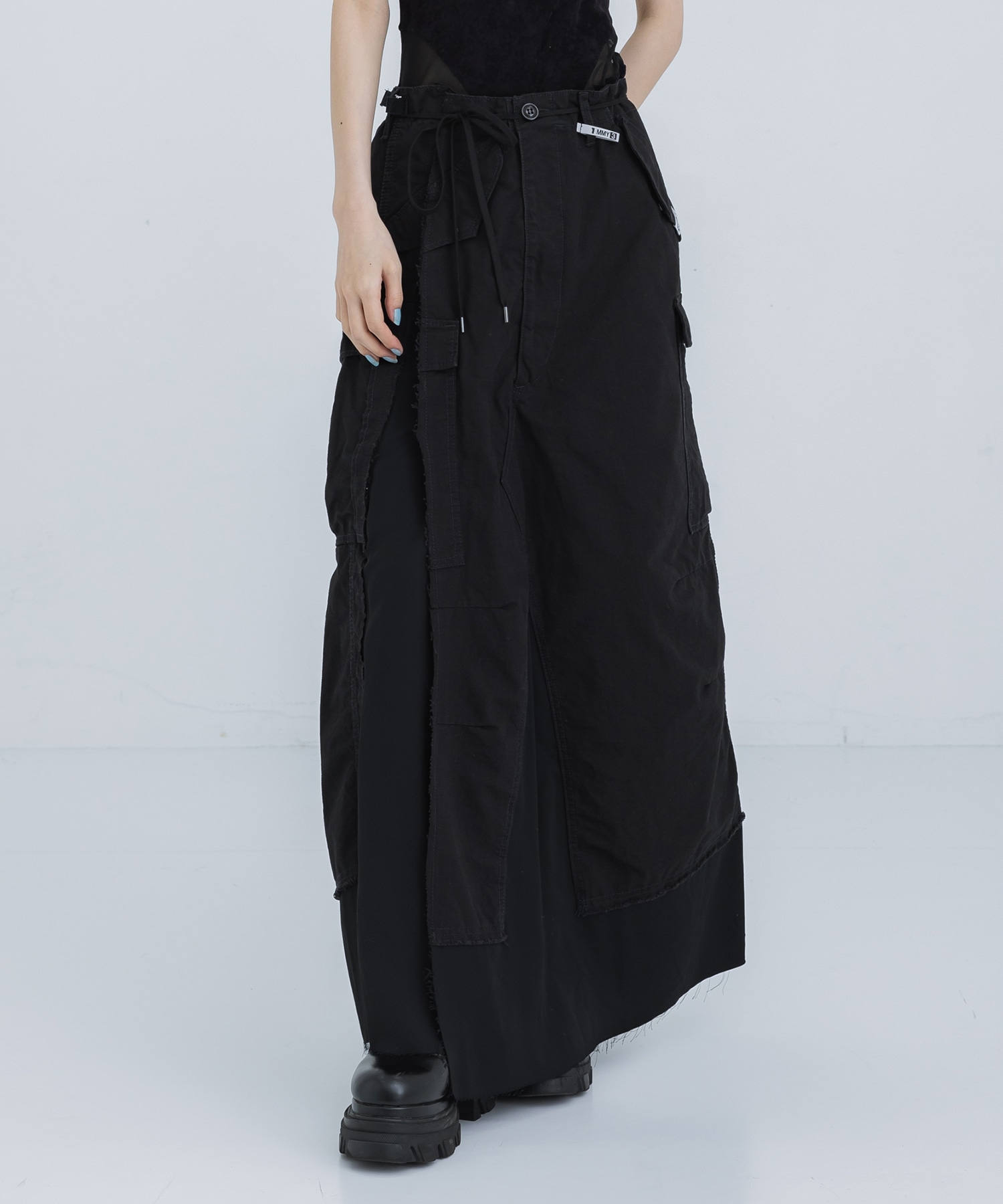 別注military pants docking skirt