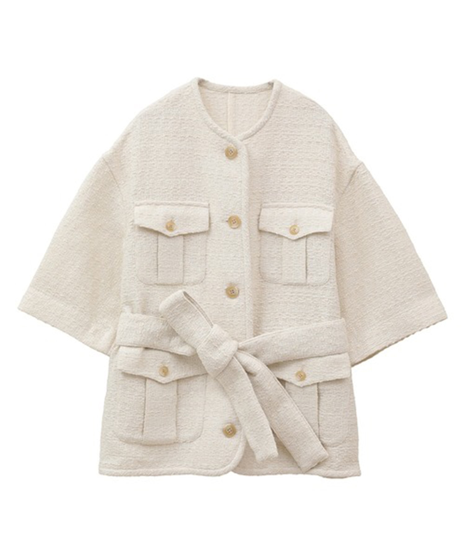 HALF SLEEVE TWEED JACKET