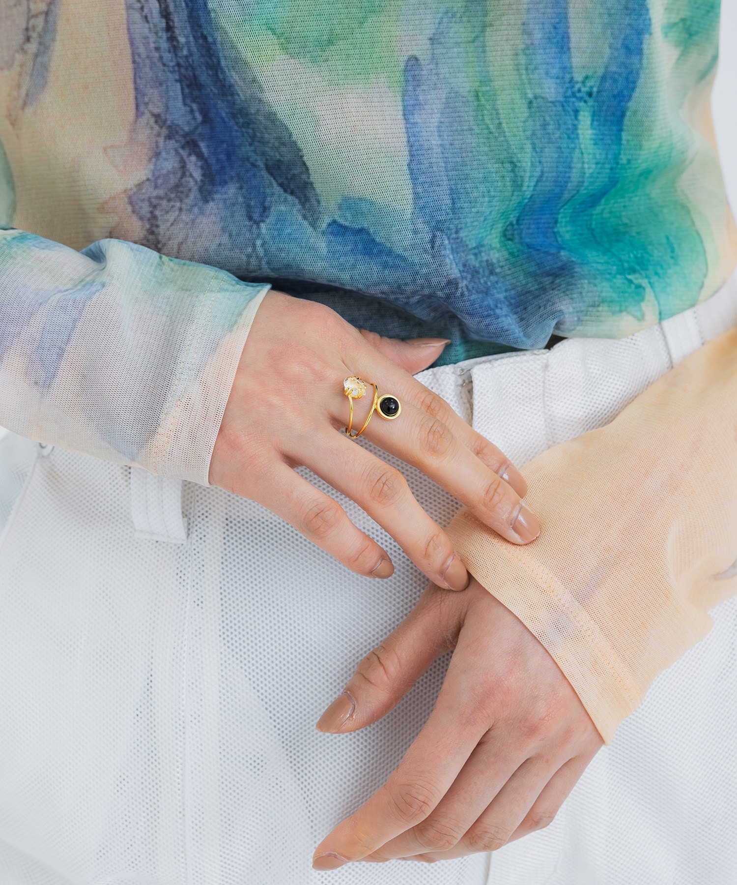 Harkimer quarts double ring