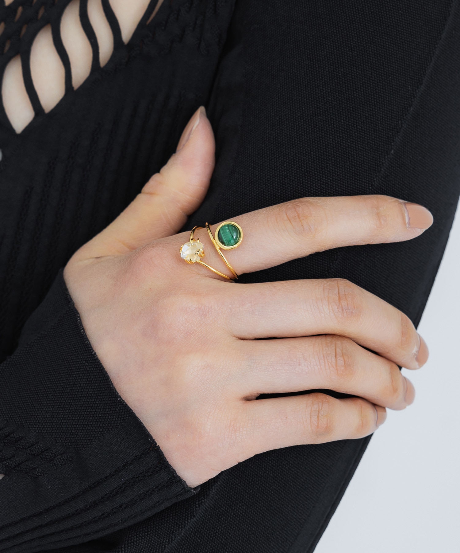 Harkimer quarts double ring