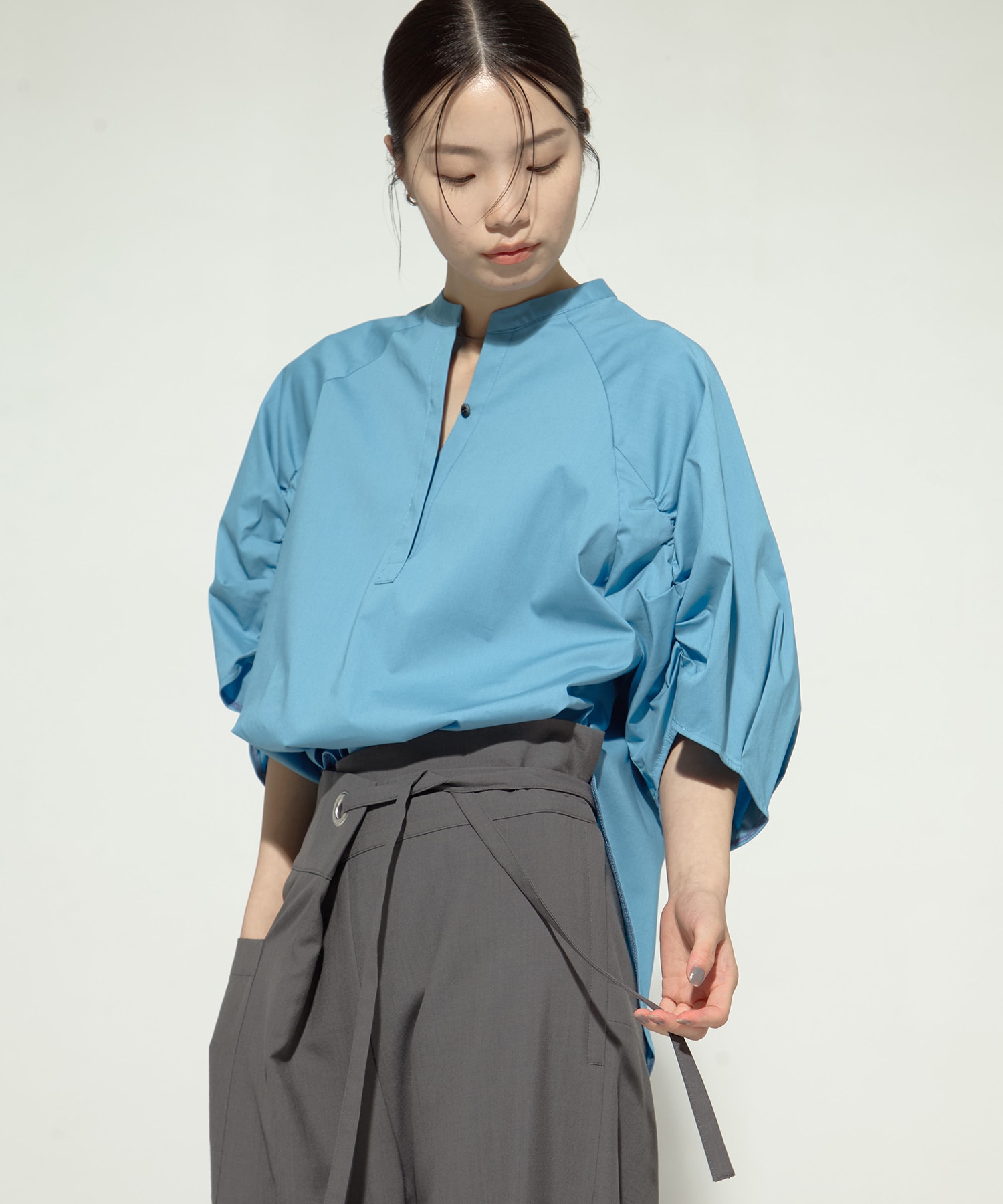 Tucked Sleeve Blouse