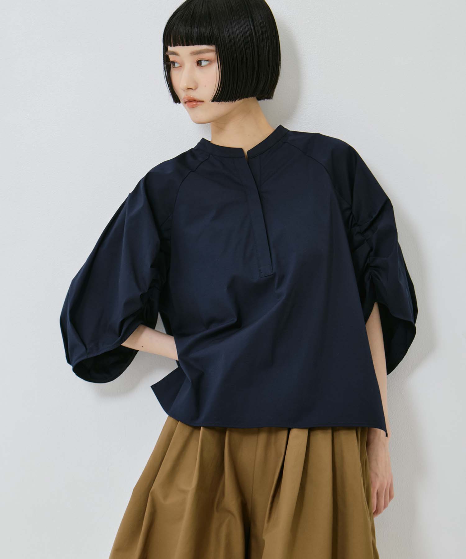 Tucked Sleeve Blouse