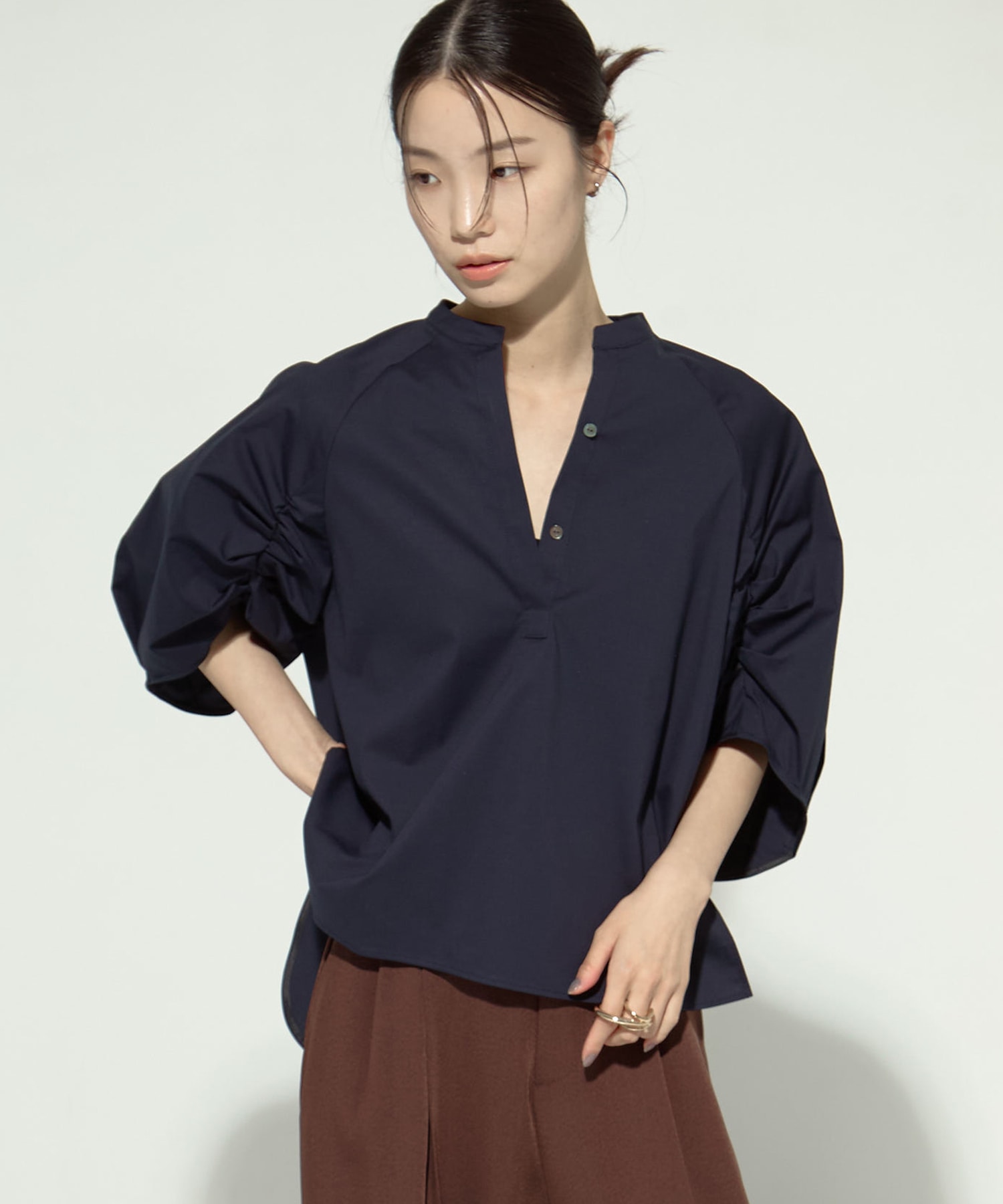 Tucked Sleeve Blouse