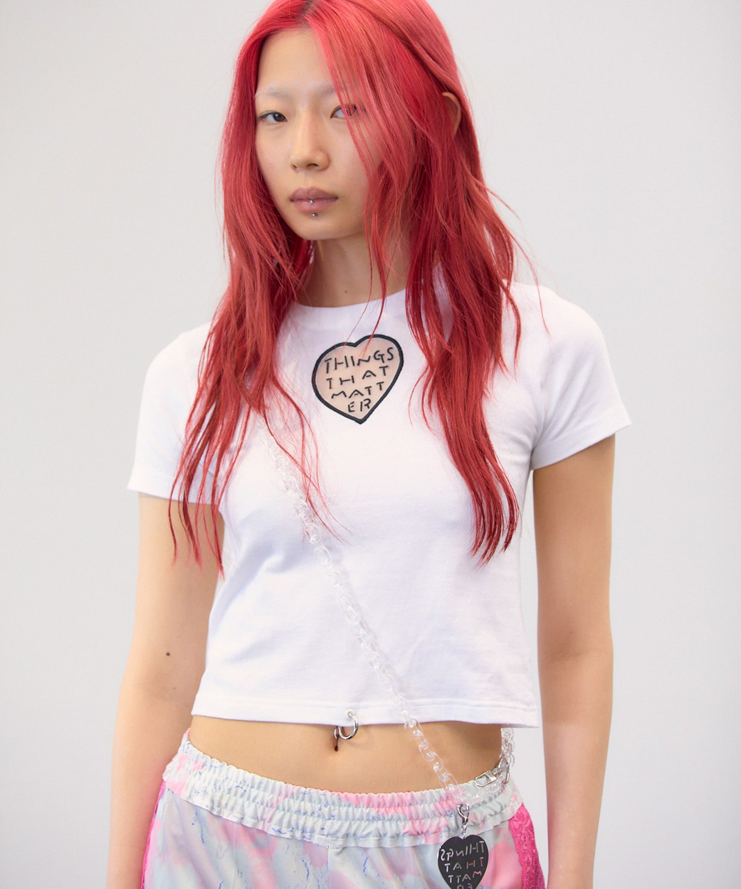 TONDABAYASHI RAN × HEART CROPPED T-SHIRT