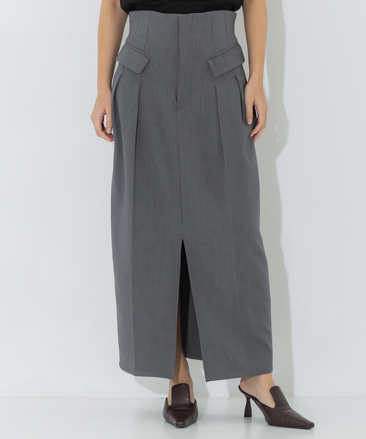 High Waist Tailored Skirt