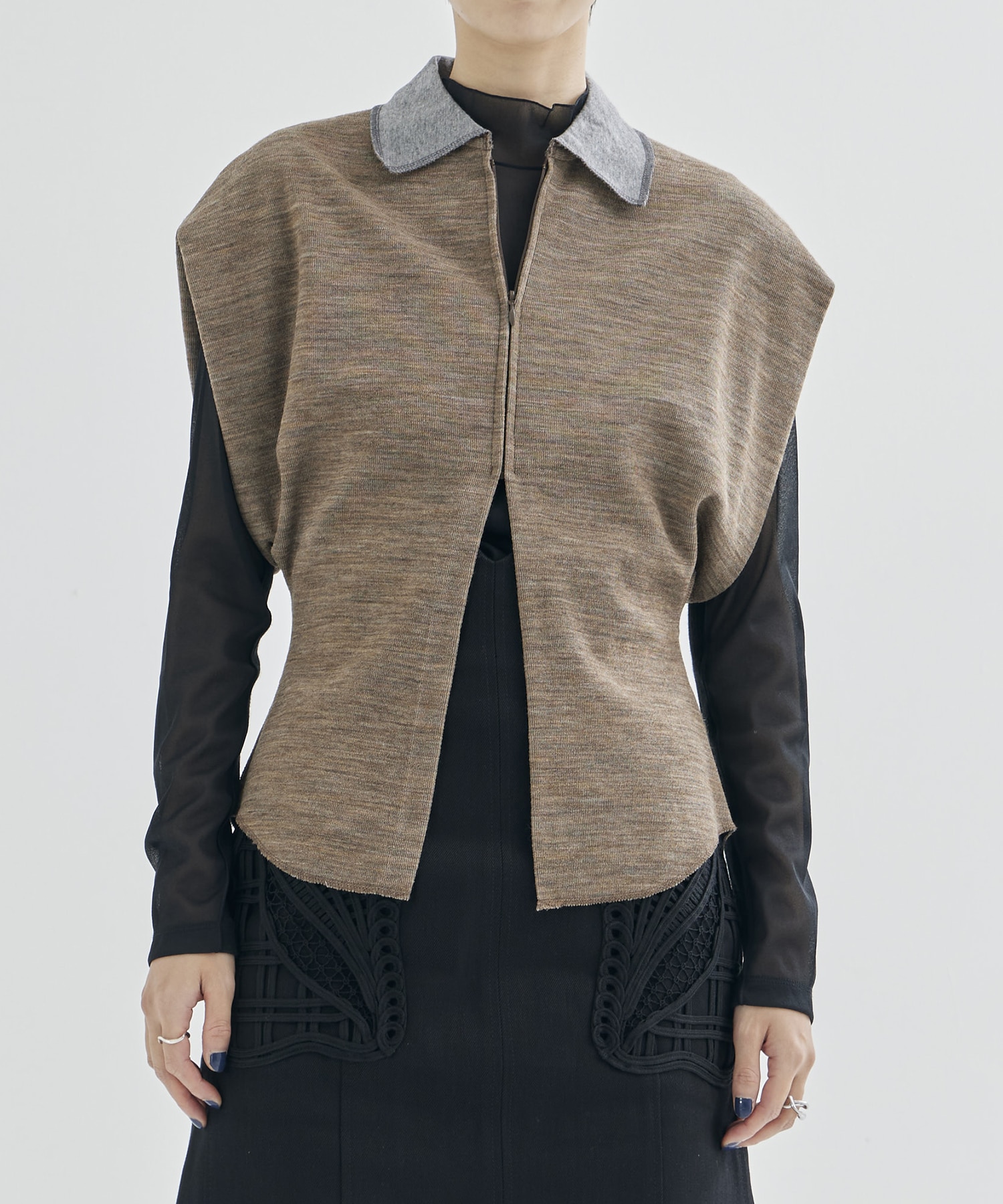 Wool Reversible-Jersey Top