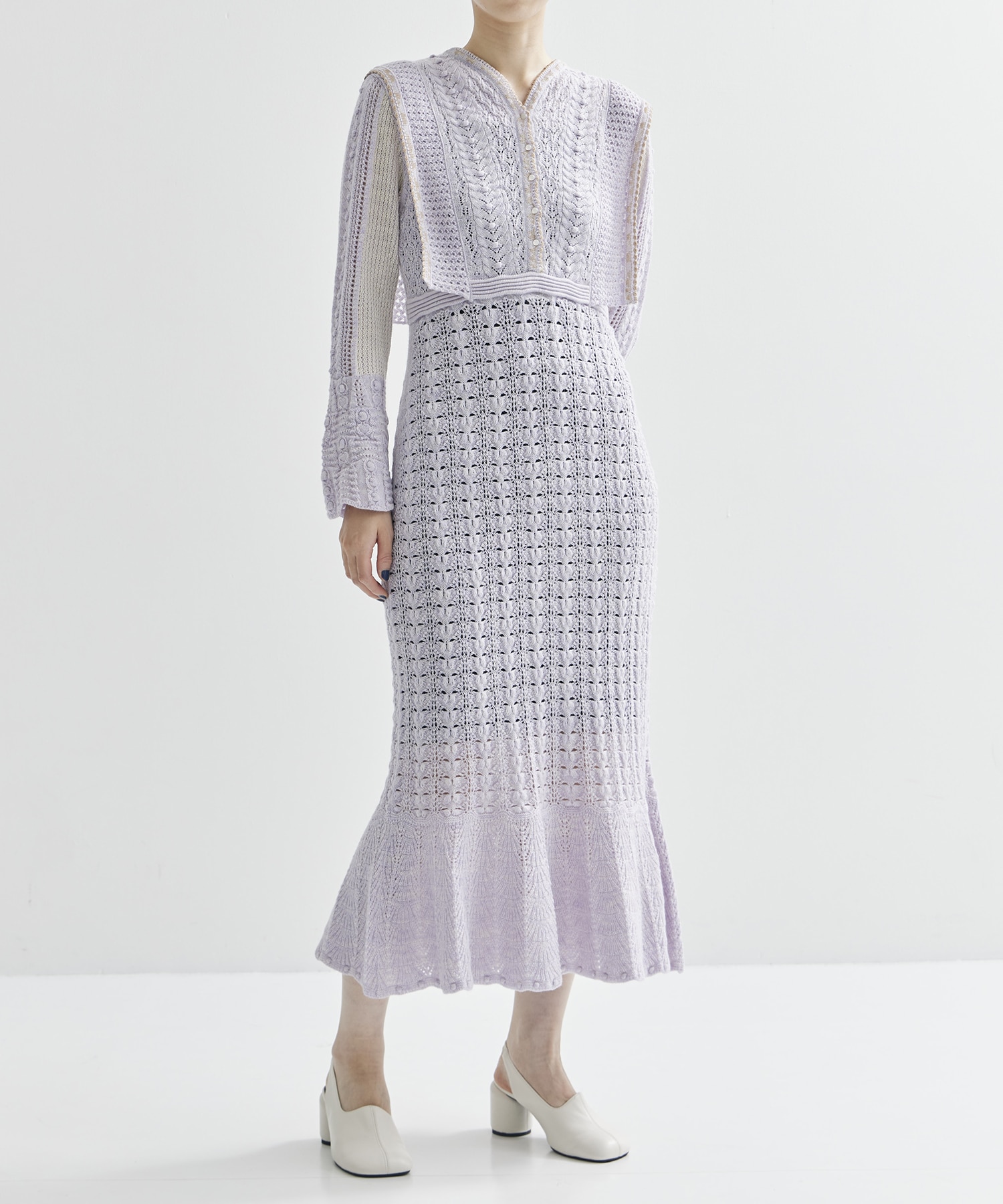 Openwork Pattern Knitted Dress