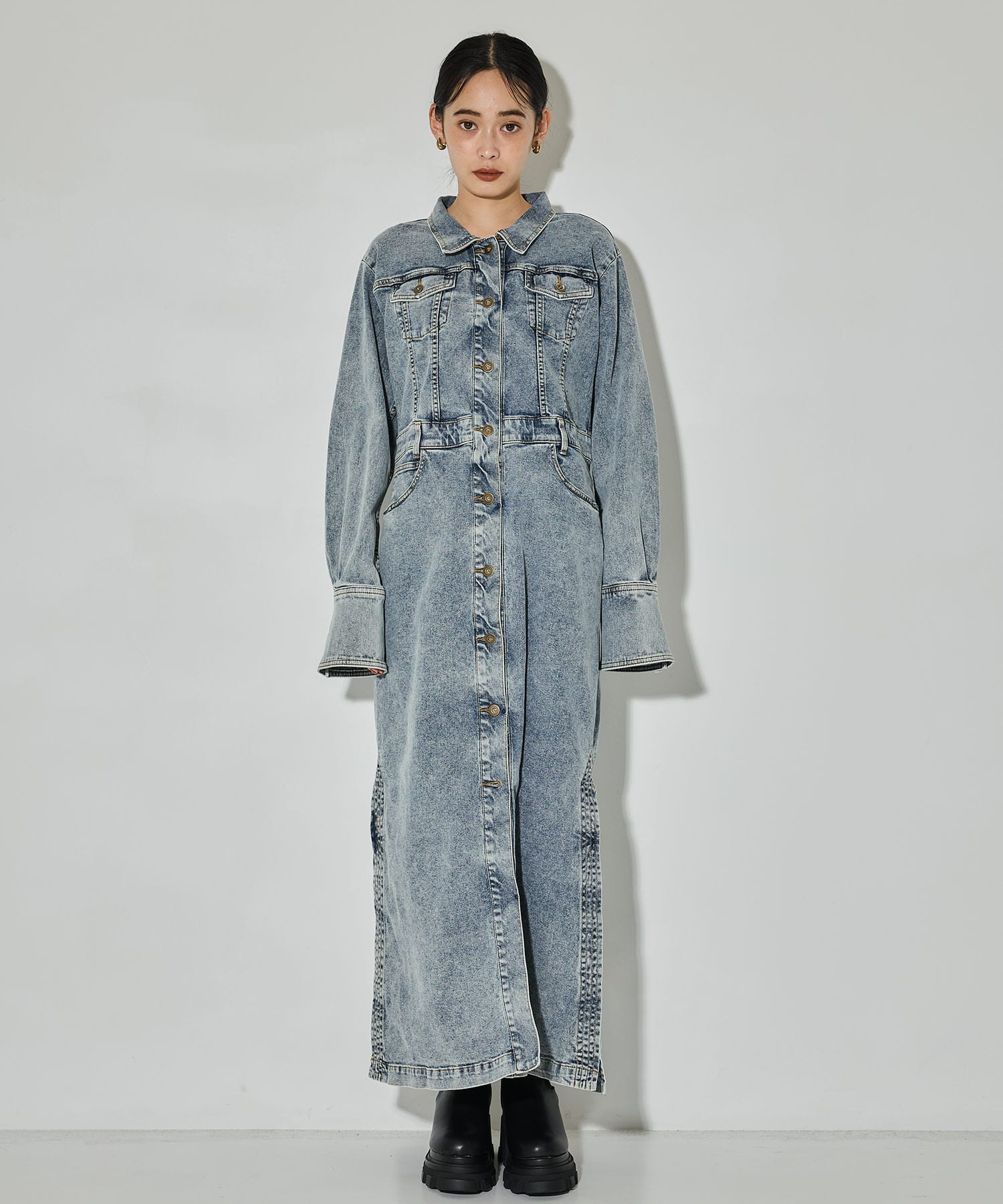 I LINE DENIM SHIRT DRESS