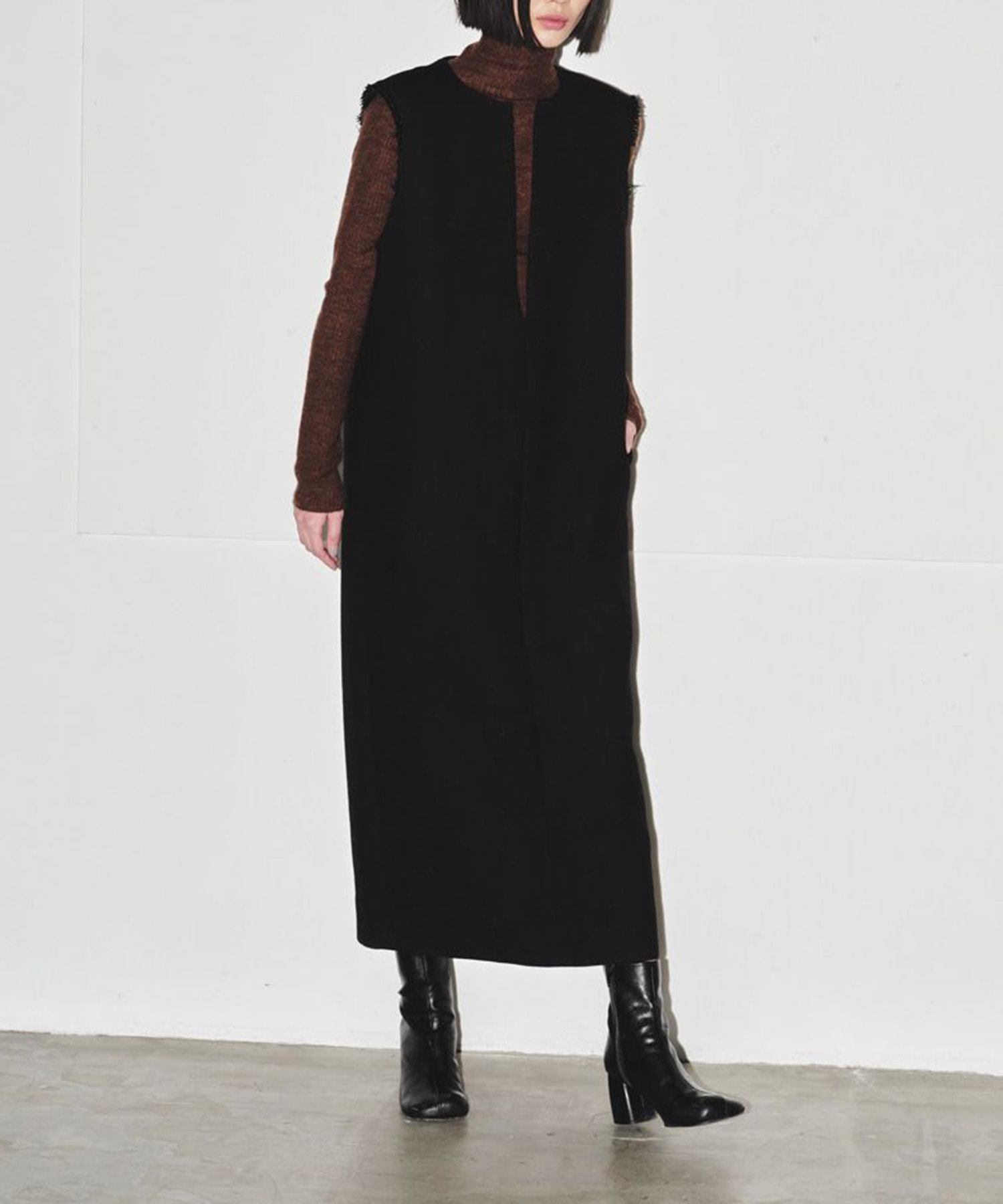 Doubleface Wool Keyneck Dress