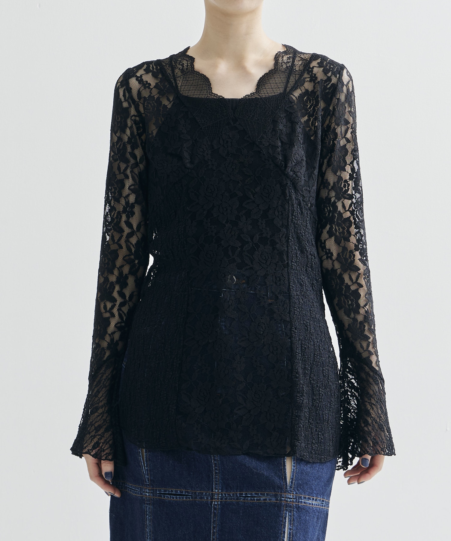 COMBINATION LACE TOP