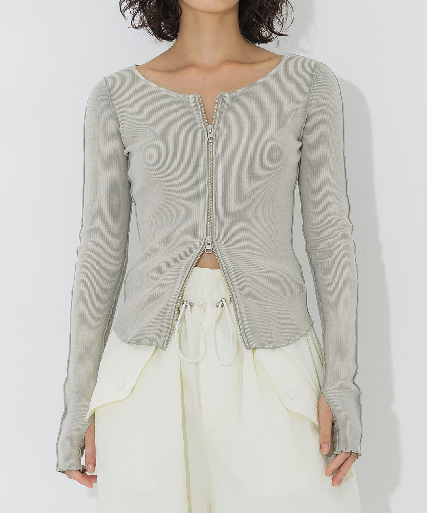 Zip Up Rib Top