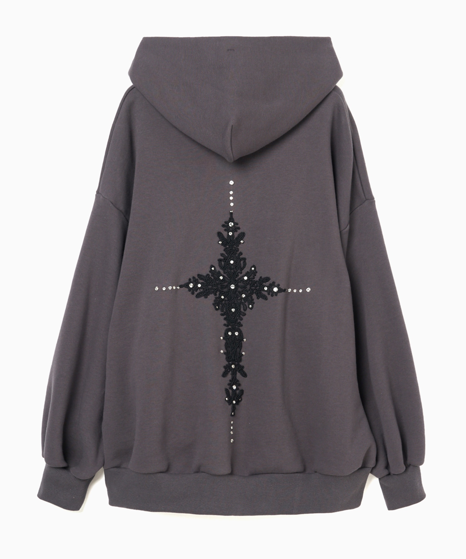 damask cross emboidery hoodie