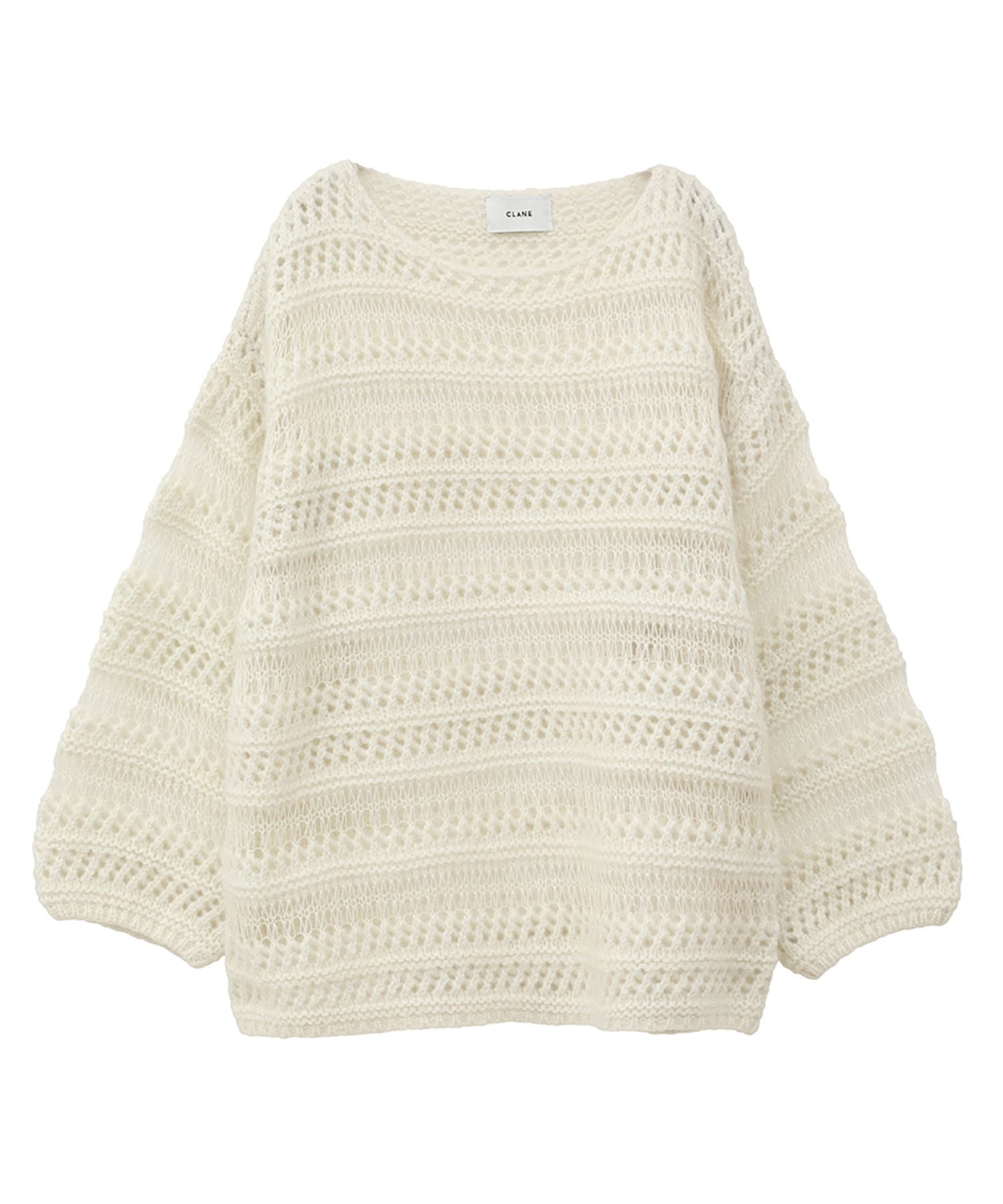 SHEER BORDER MOHAIR KNIT