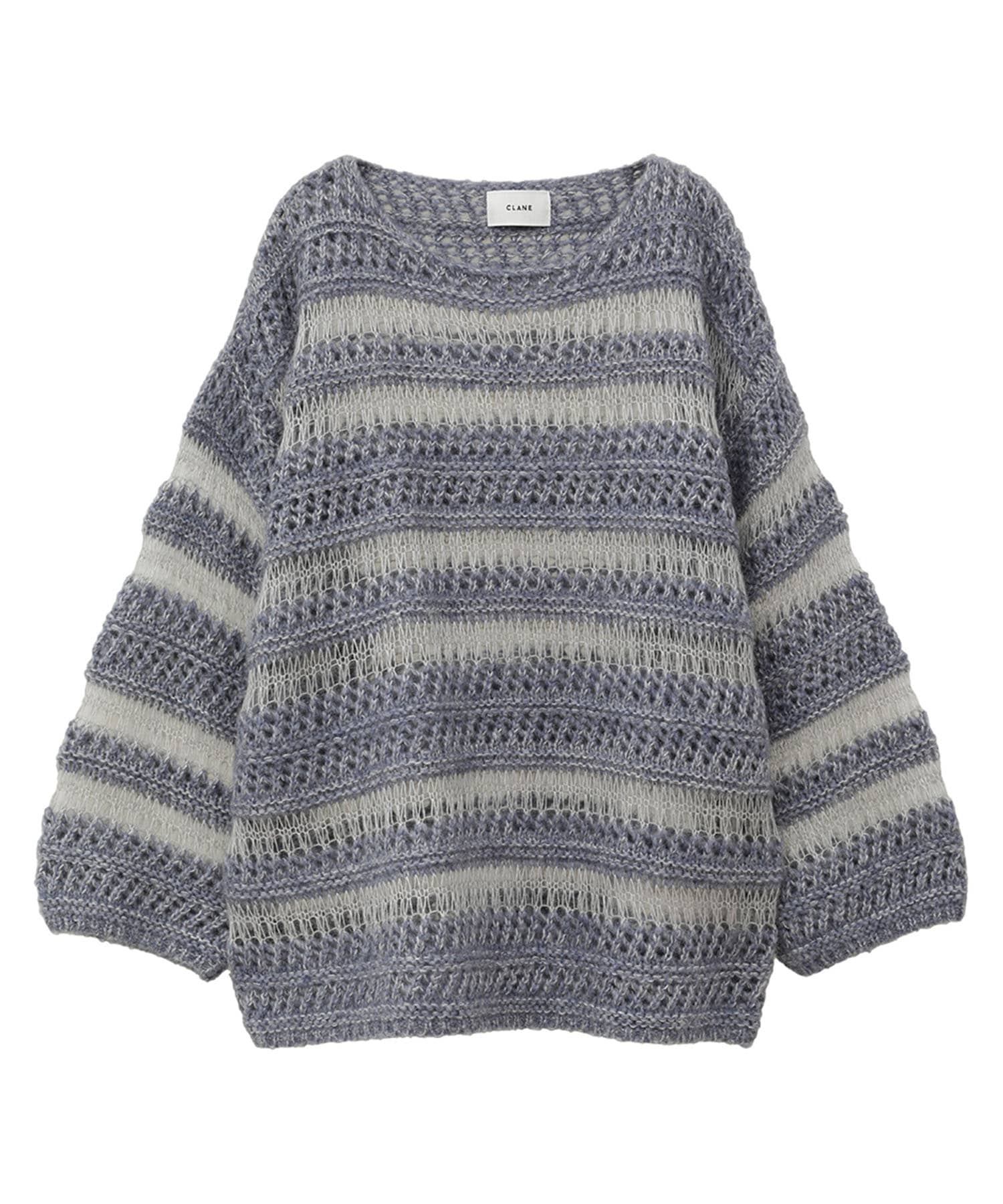 SHEER BORDER MOHAIR KNIT