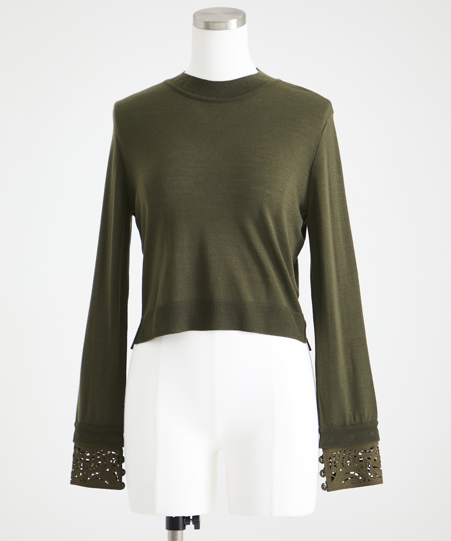 Detachable Embroidery Cuff Knitted Top