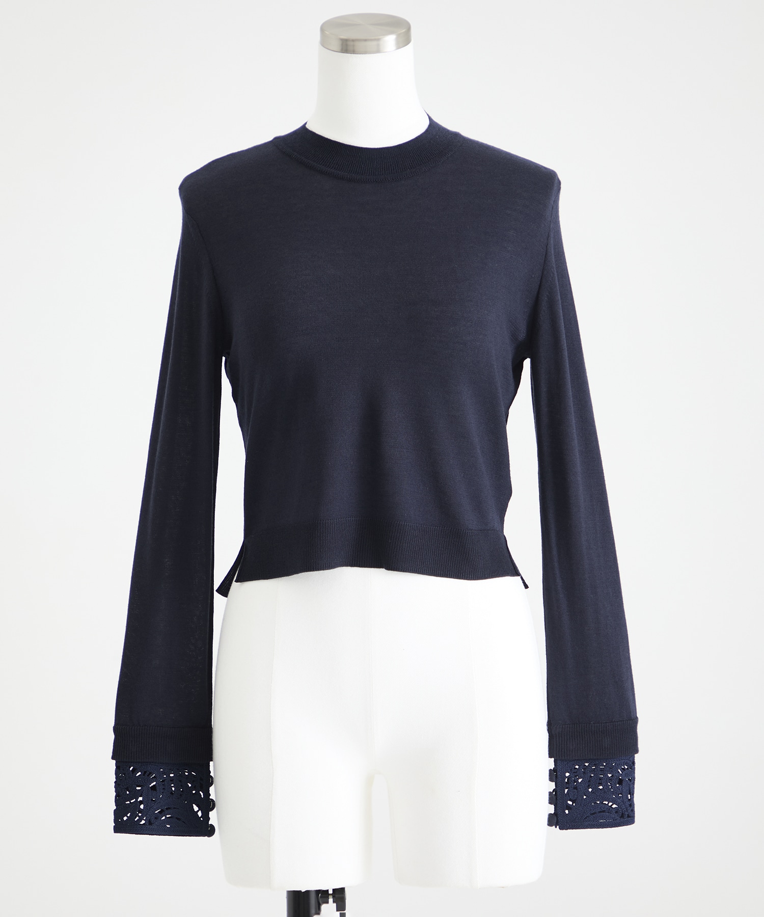 Detachable Embroidery Cuff Knitted Top