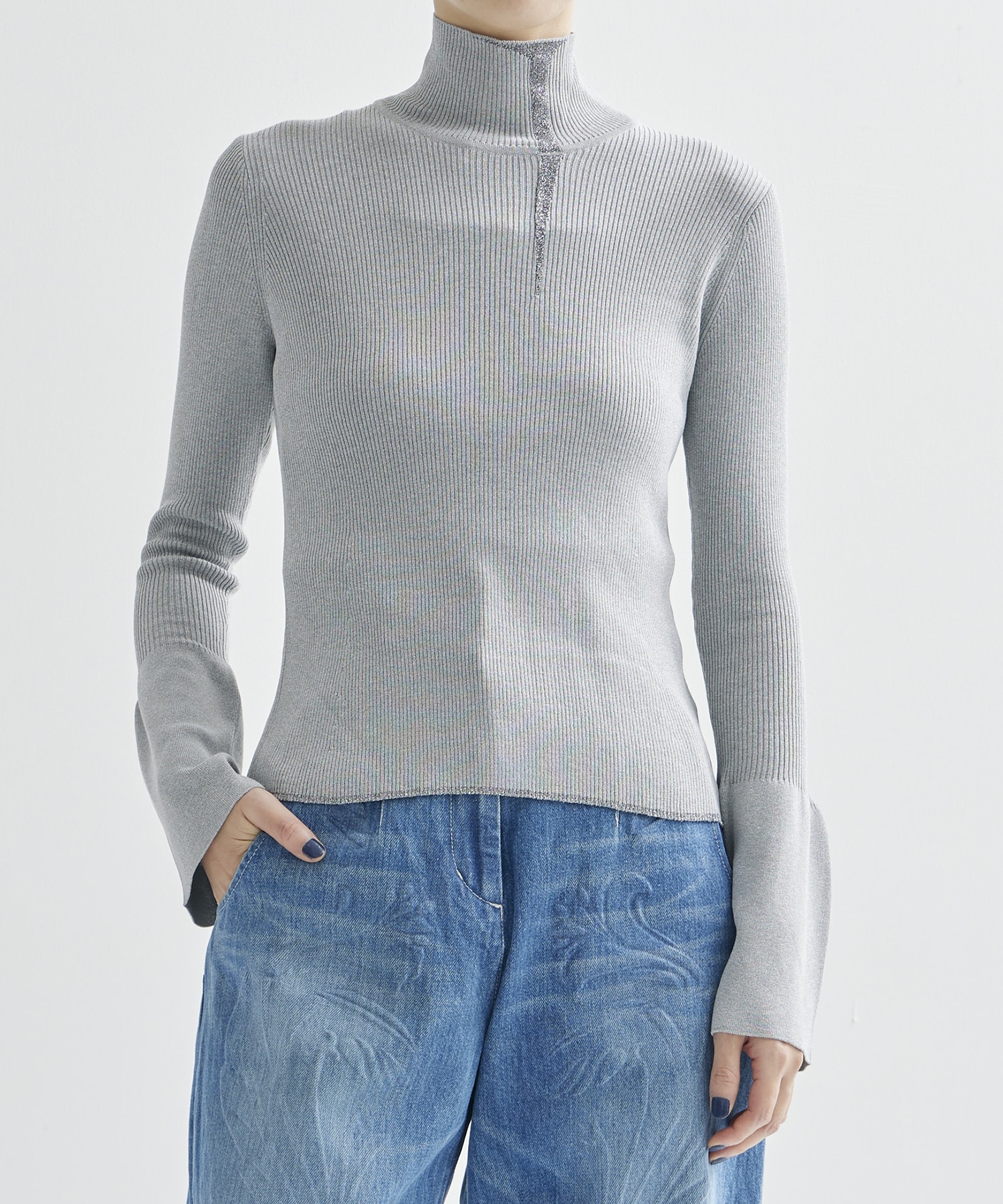 Kintsugi High Neck Knitted Top