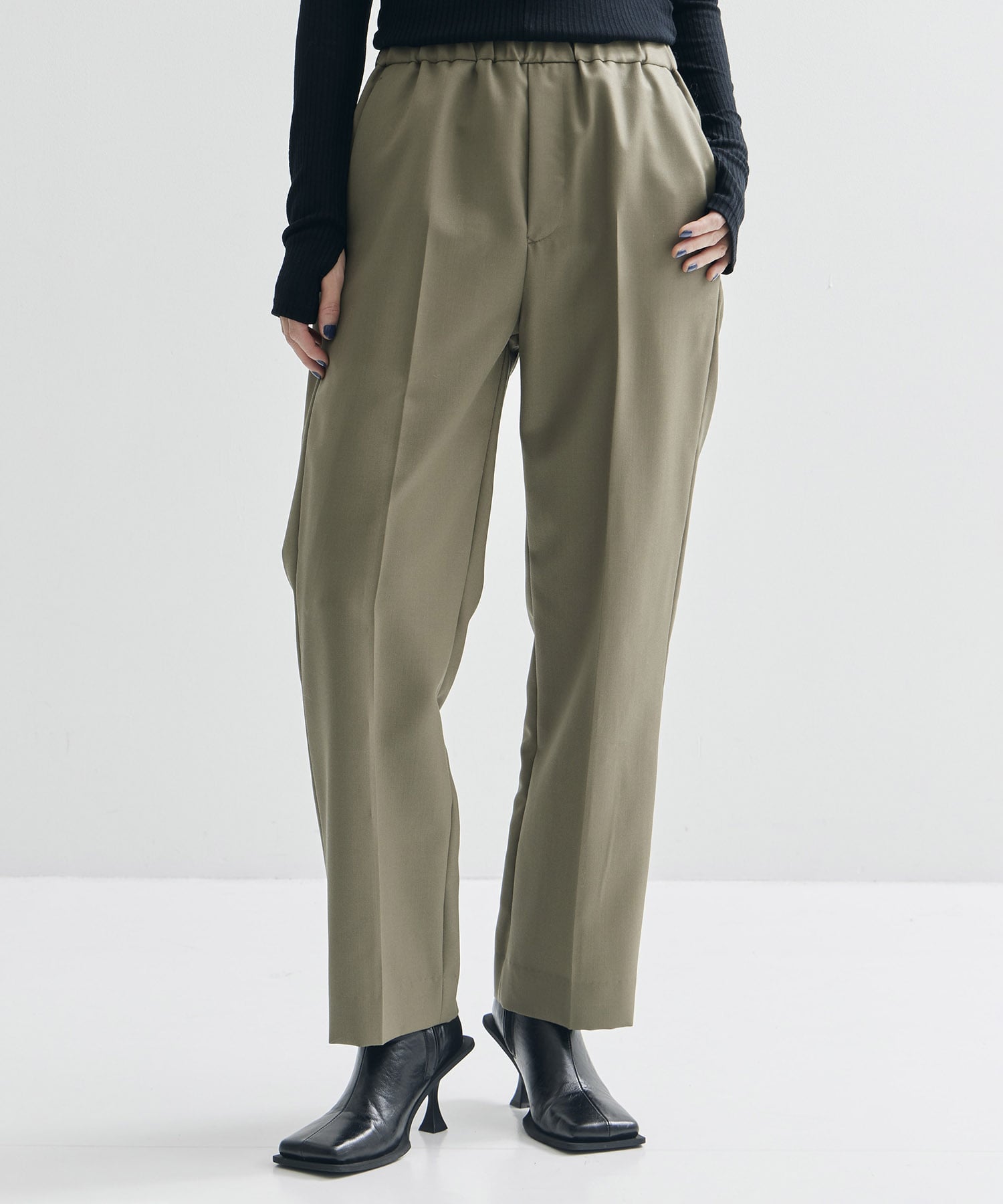 Mohair wool straight easy pants