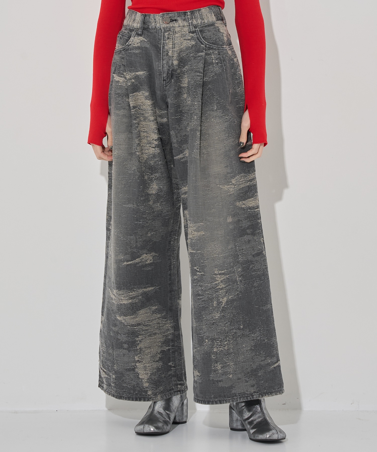 DENIM WIDE PANTS