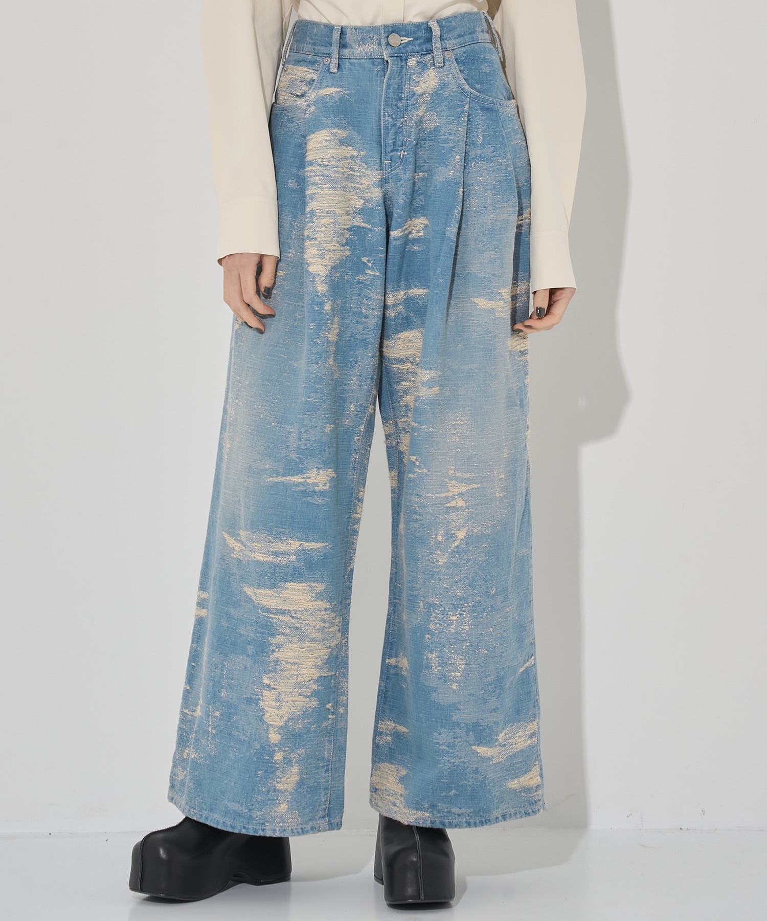 DENIM WIDE PANTS