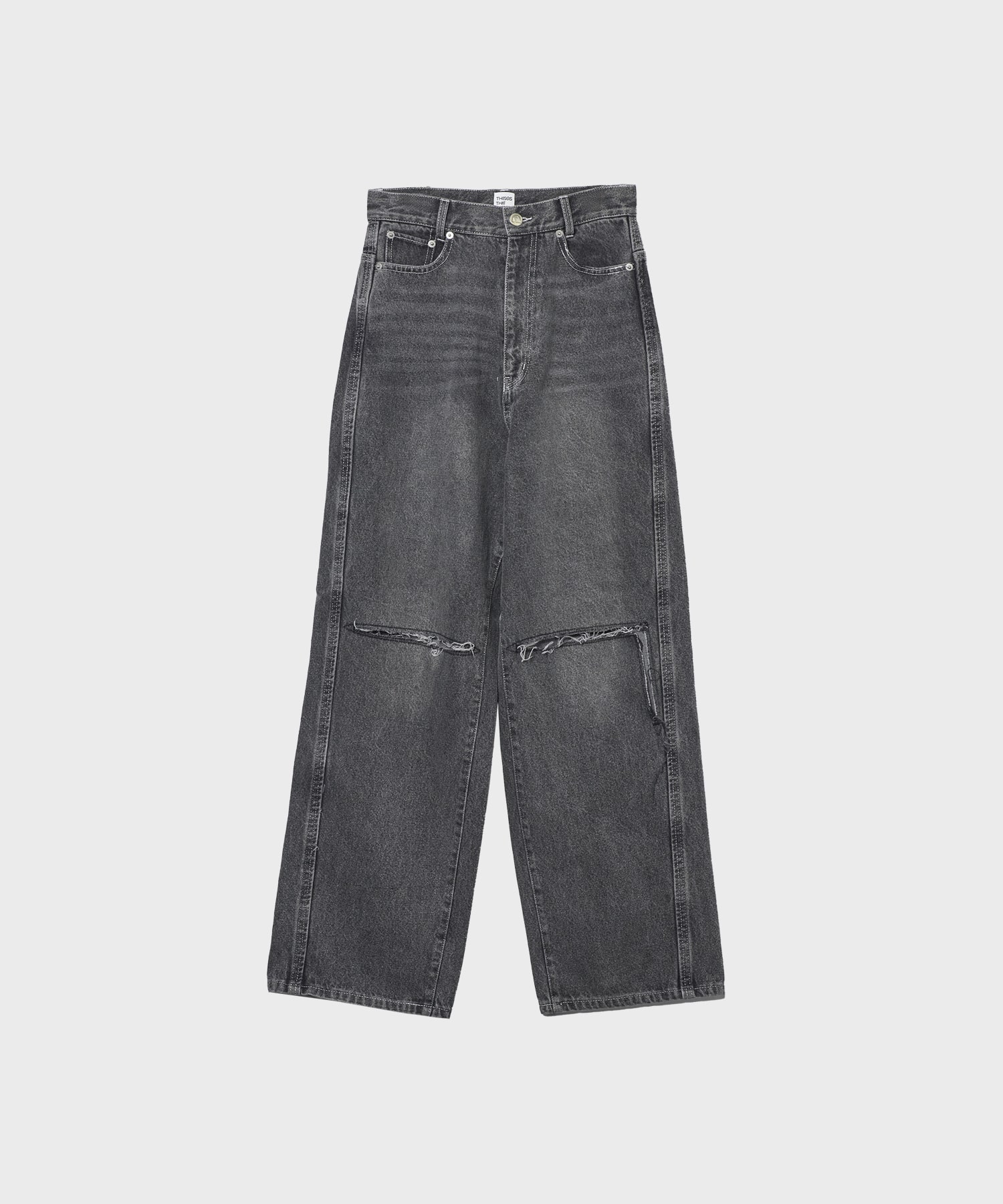 KNEE CUTTING DENIM PANTS