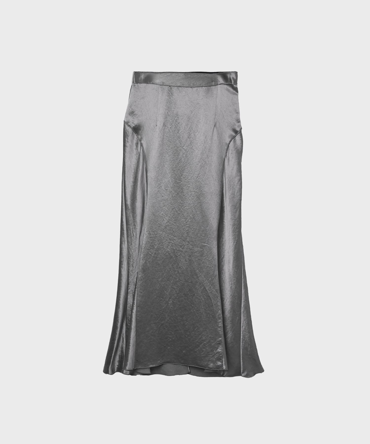 BACK SLIT ACETATE SATIN MAXI SKIRT