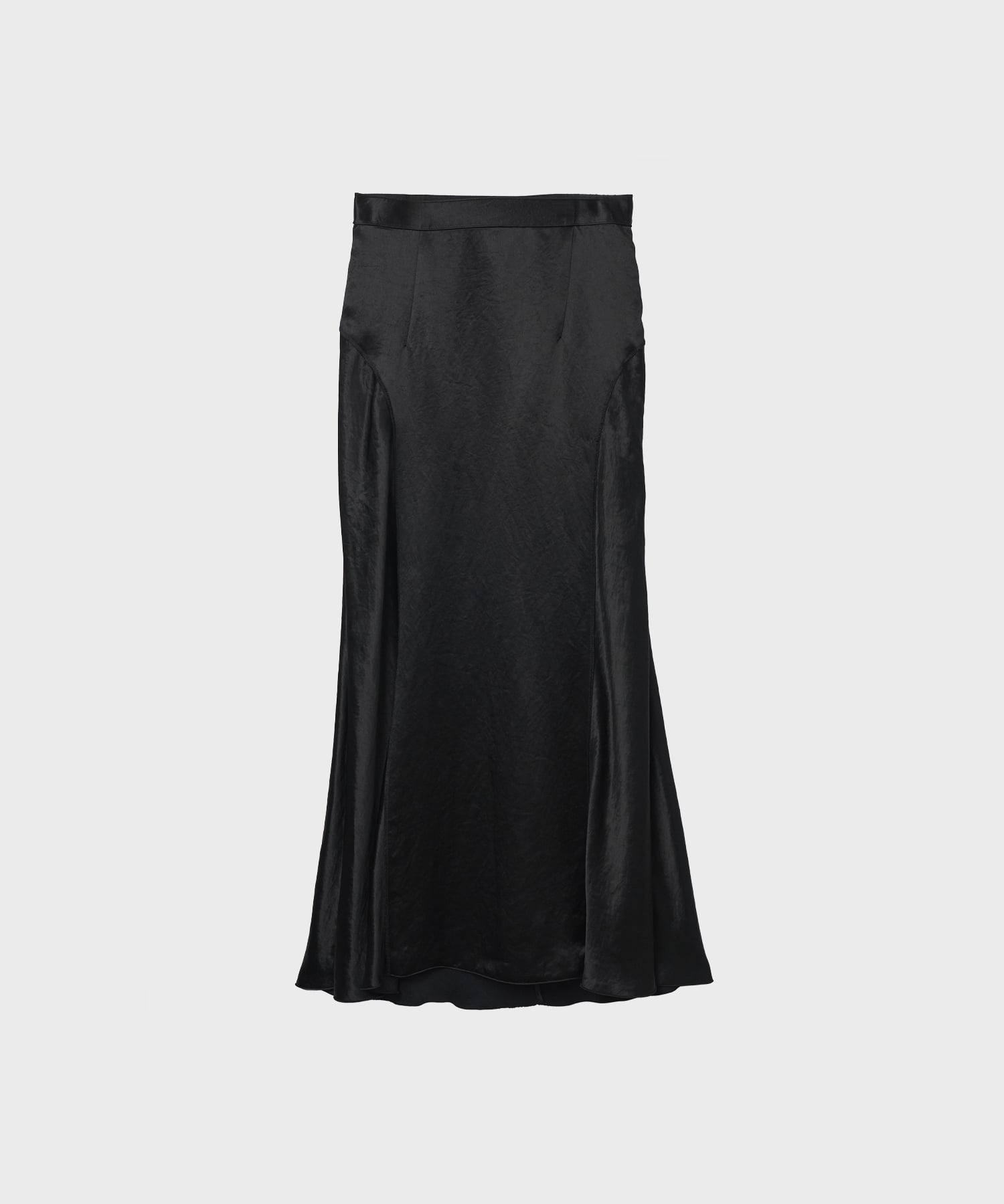 BACK SLIT ACETATE SATIN MAXI SKIRT