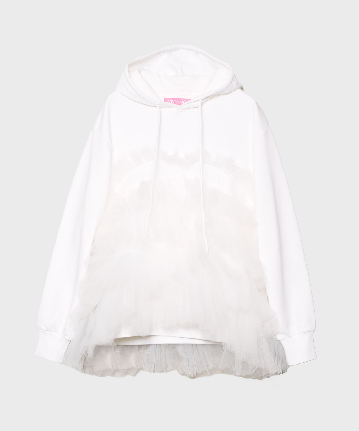 Gathered Tulle Hoodie