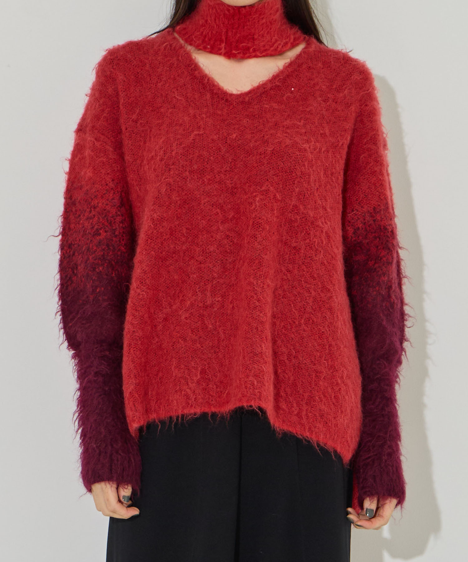 MOHAIR OPEN HIGHNECK KNIT