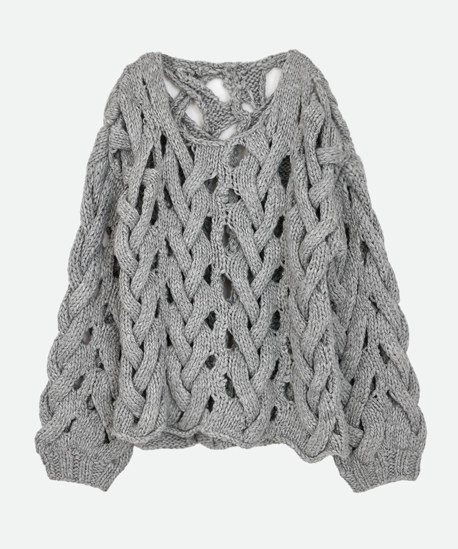 OVER MESH HAND KNIT