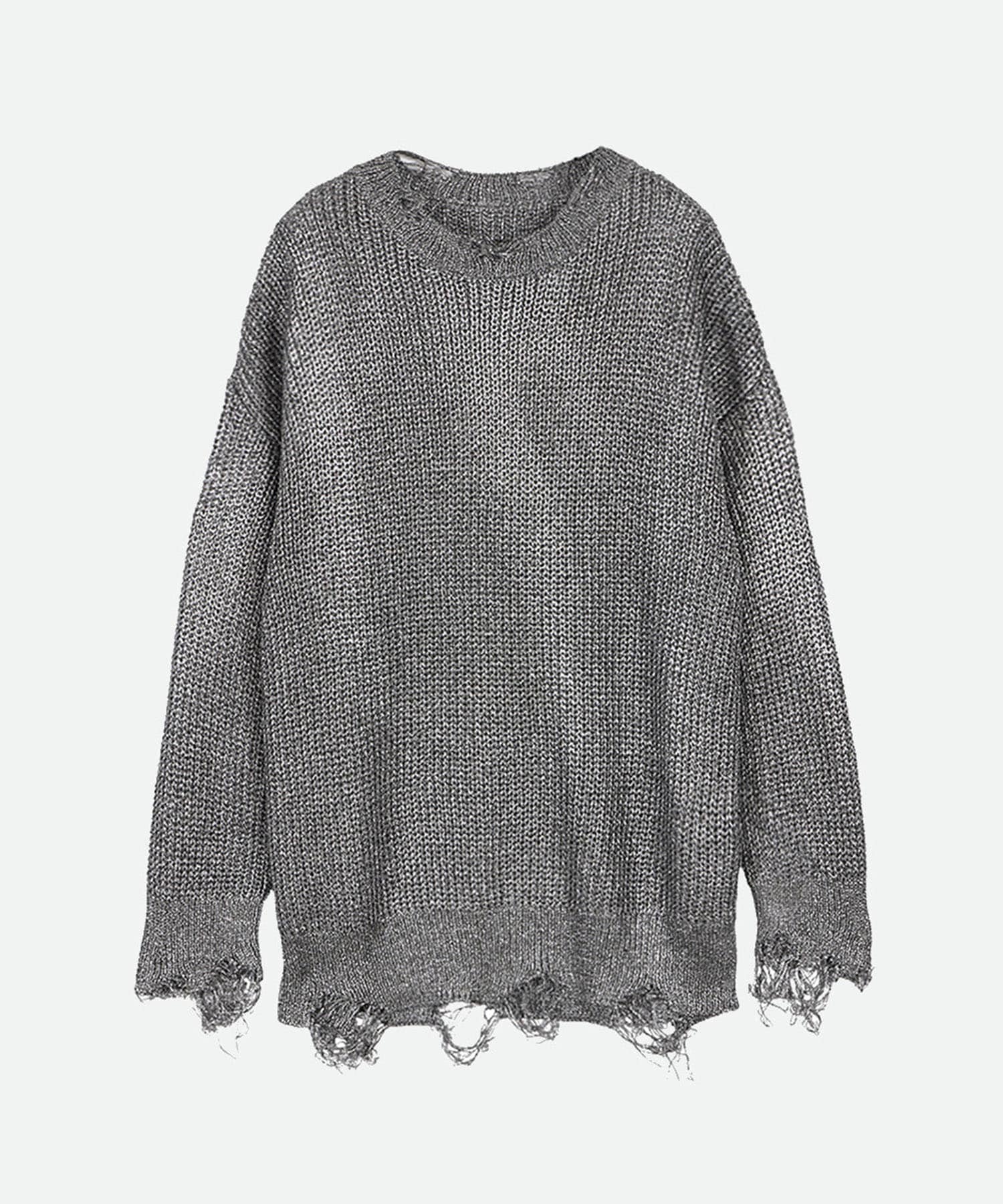 SHINY FOIL GRUNGE KNIT