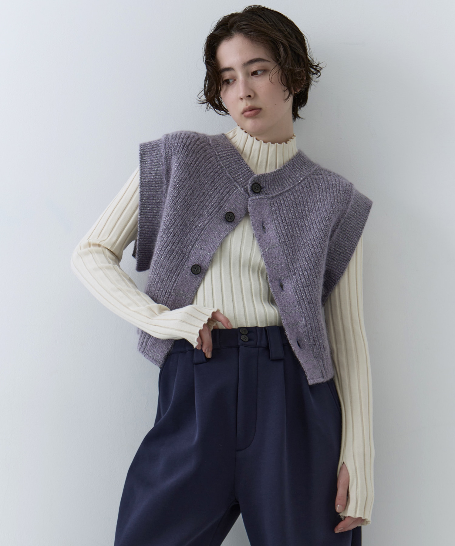 Mohair Lame Knit Vest